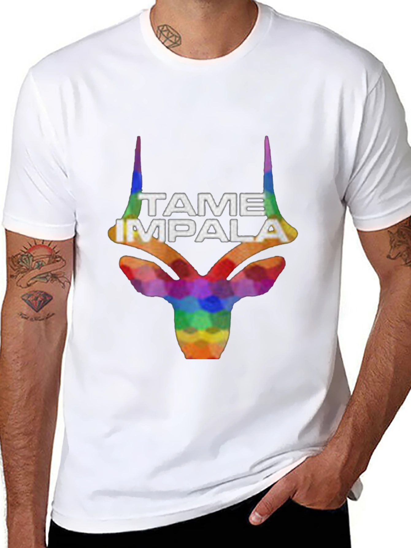Tame Impala Rainbow Graphic Black T-Shirt