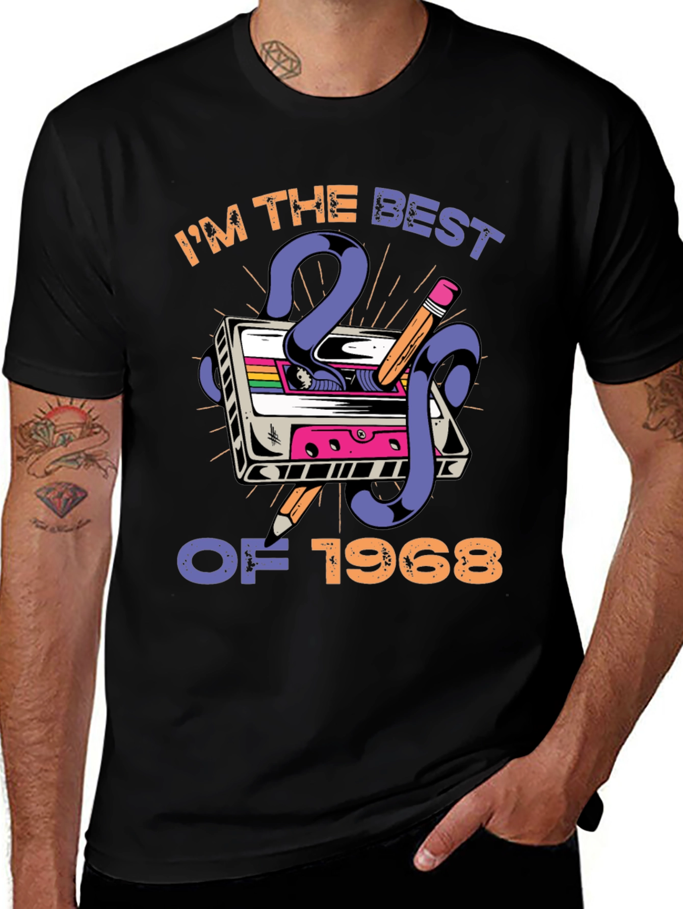 Retro Cassette Tape Best of 1968 Graphic T-Shirt