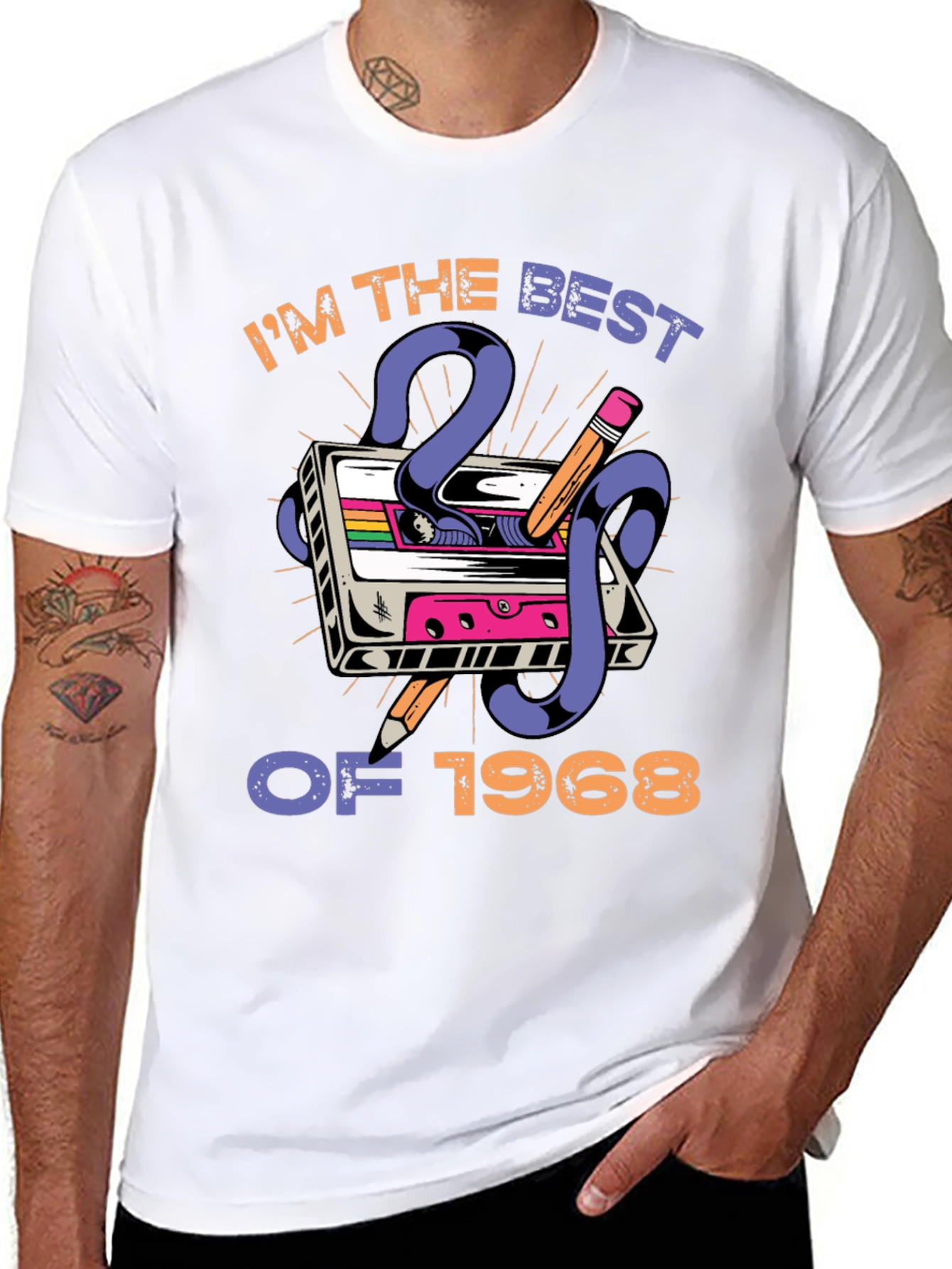 Retro Cassette Tape Best of 1968 Graphic T-Shirt