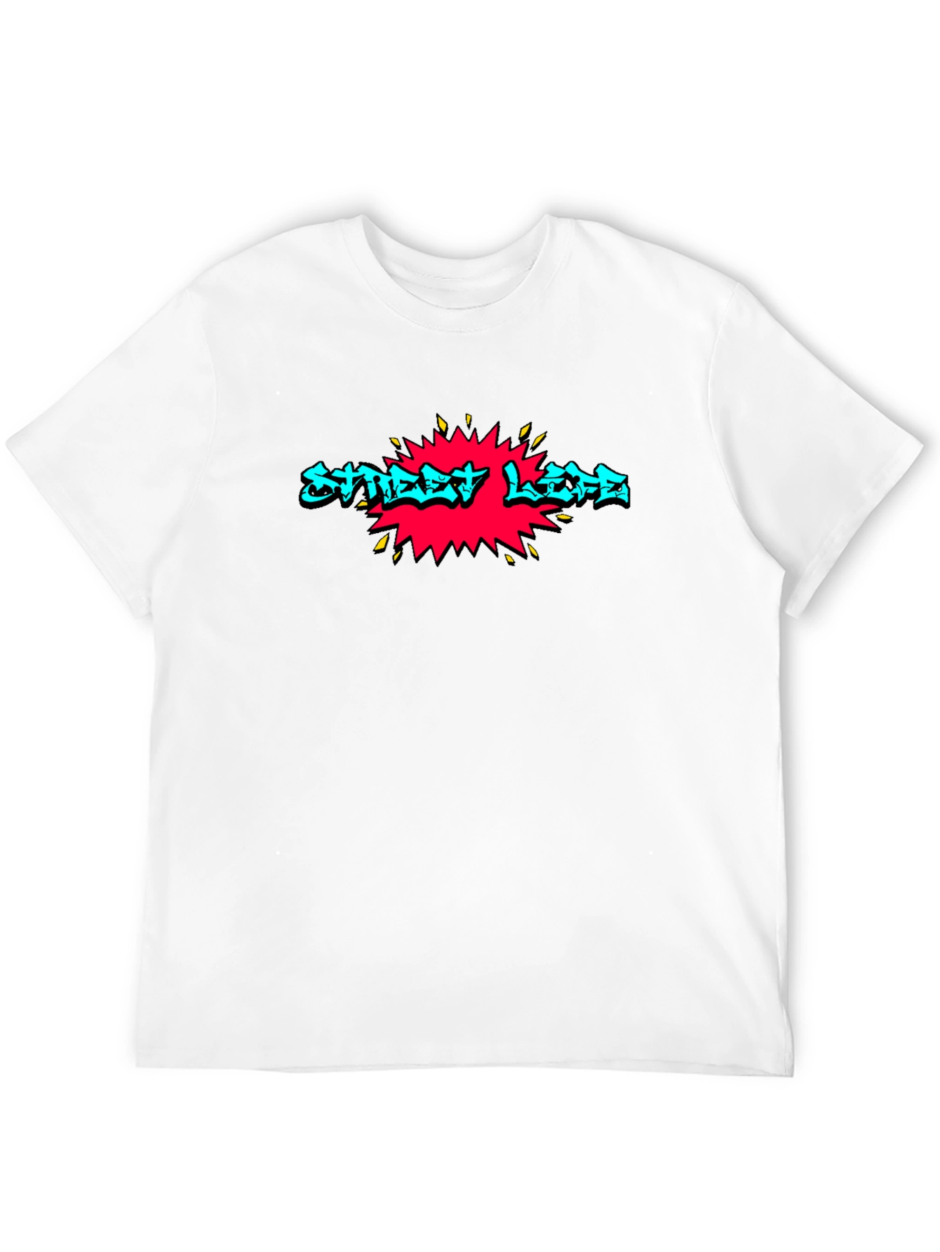 Street Life Graphic Print Black T-Shirt