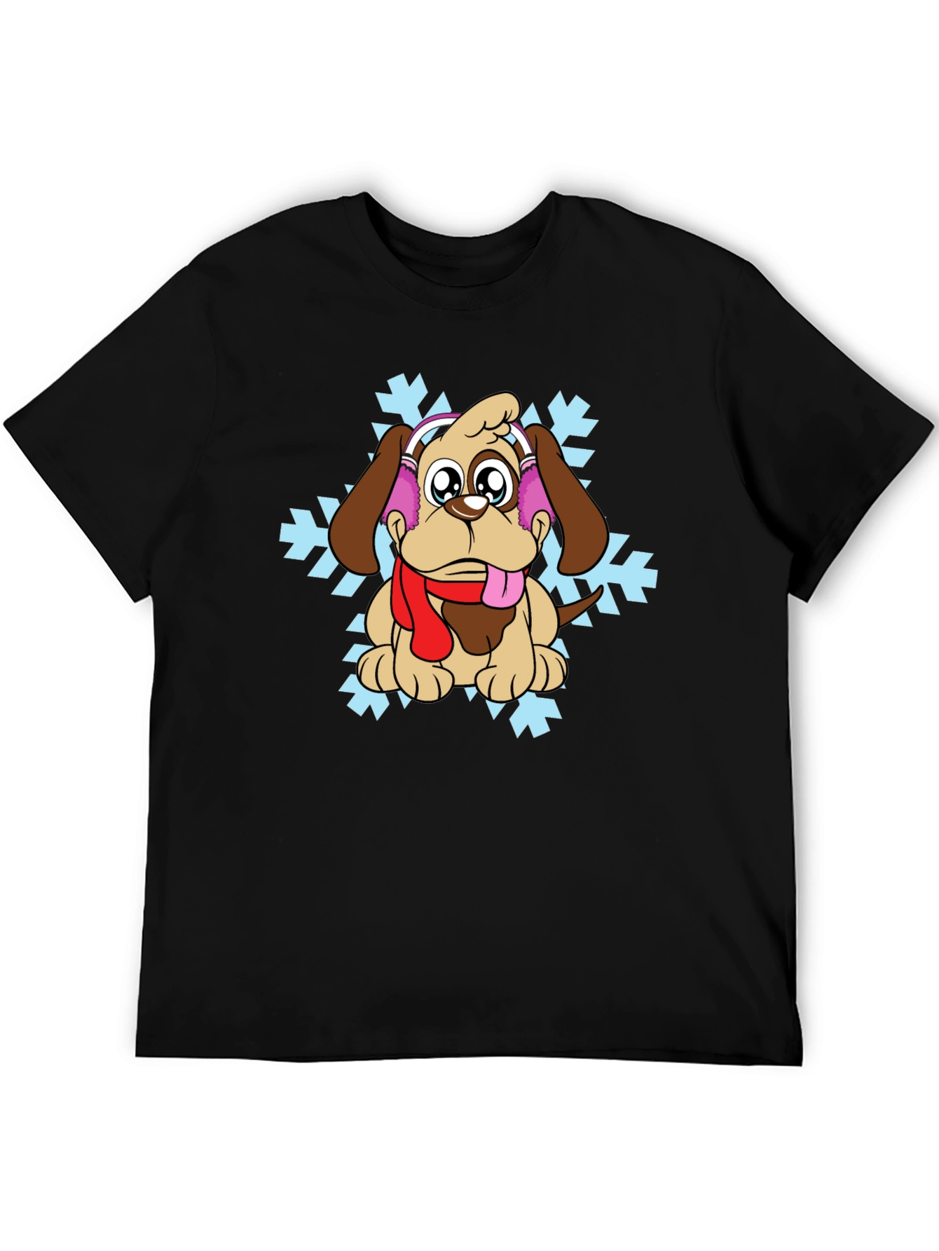 Winter Dog Graphic Tee - Cute Holiday Shirt