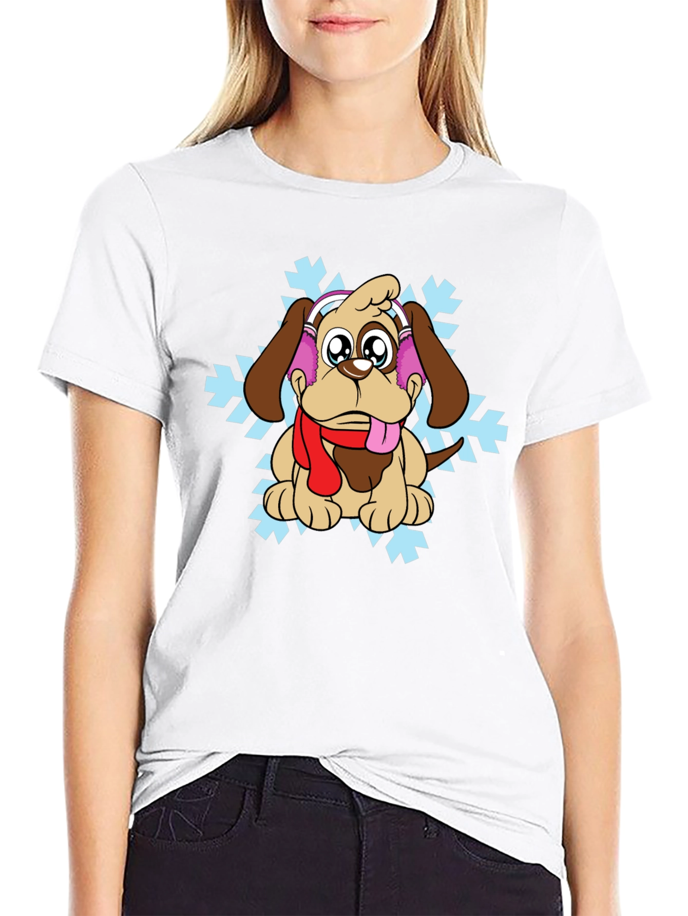 Winter Dog Graphic Tee - Cute Holiday Shirt