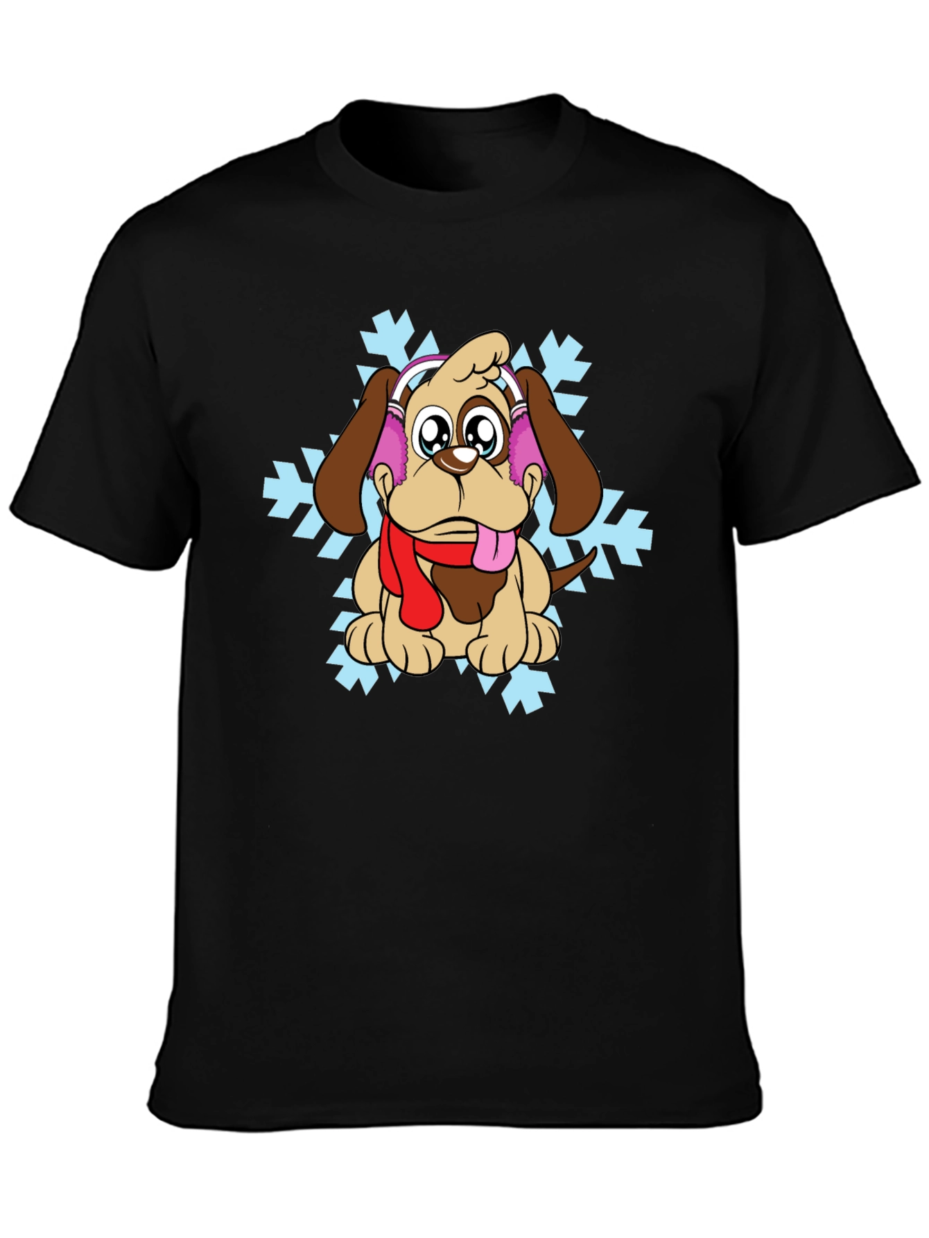 Winter Dog Graphic Tee - Cute Holiday Shirt