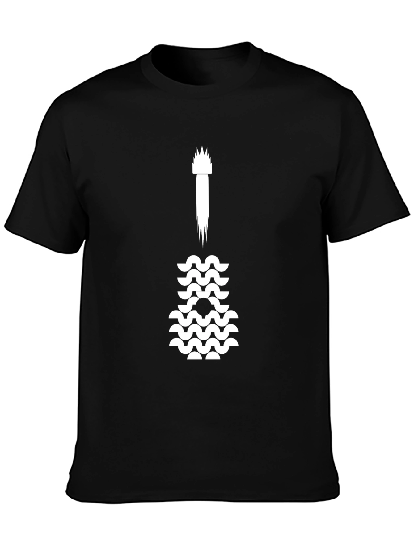 Guitar Wave Graphic Tee - Black Cotton Casual Top