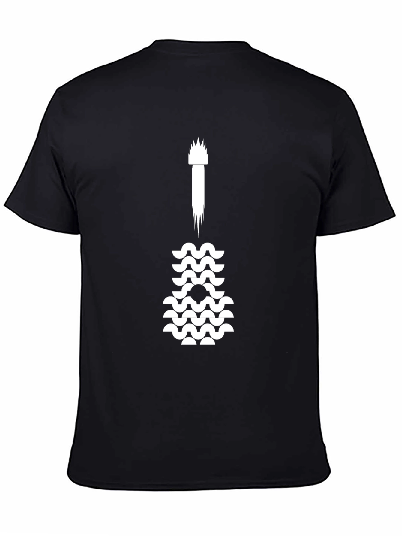 Guitar Wave Graphic Tee - Black Cotton Casual Top