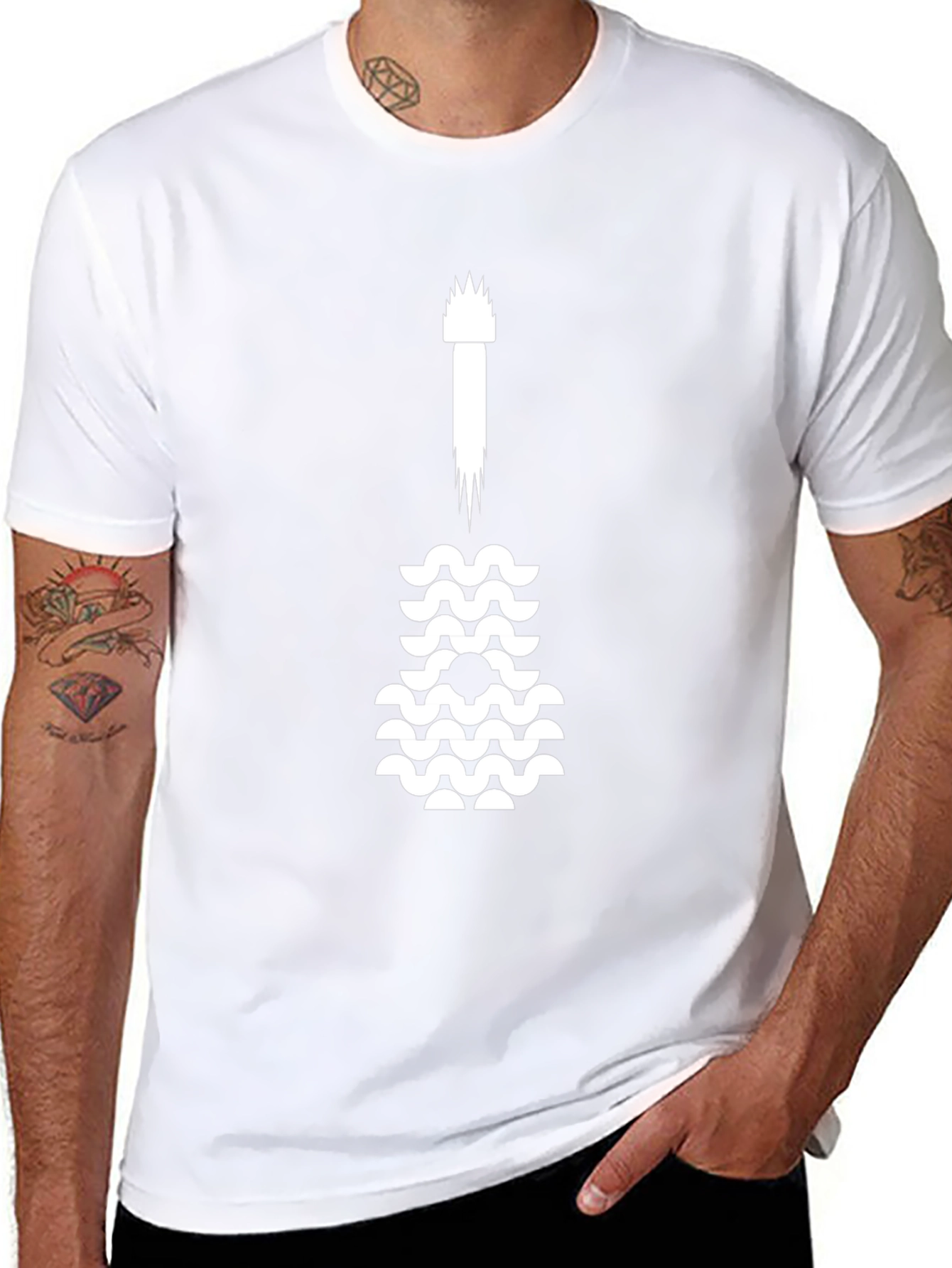 Guitar Wave Graphic Tee - Black Cotton Casual Top