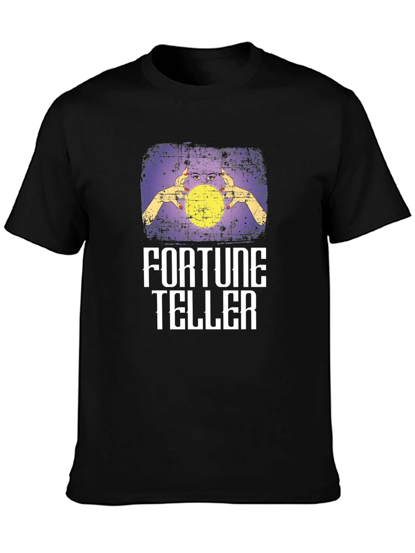 Fortune Teller Graphic Tee - Black Cotton Blend