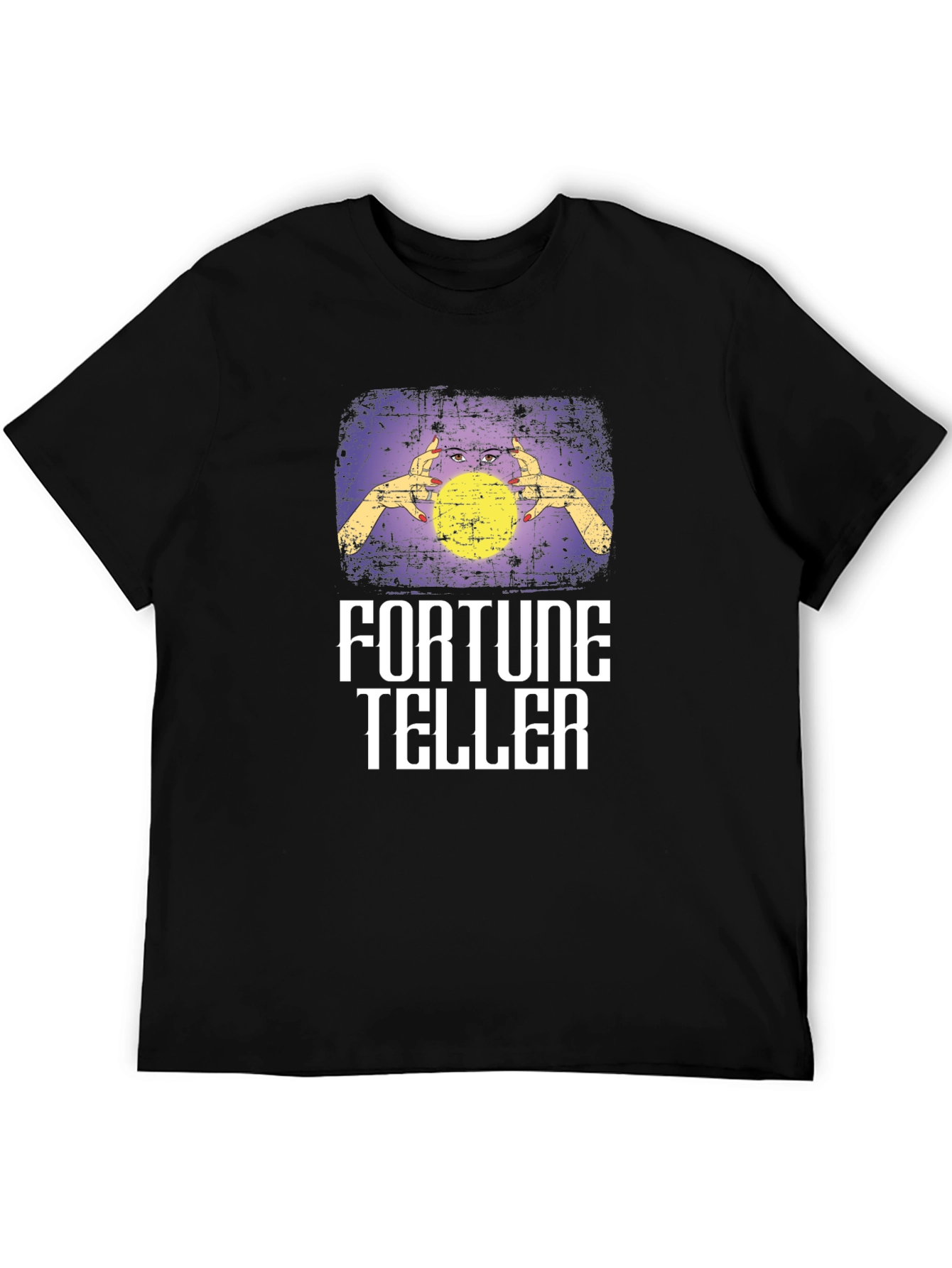 Fortune Teller Graphic Tee - Black Cotton Blend