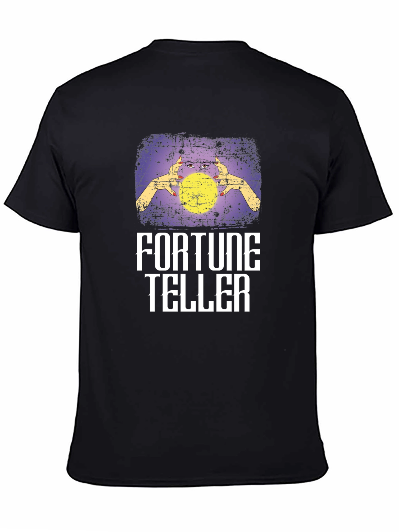 Fortune Teller Graphic Tee - Black Cotton Blend