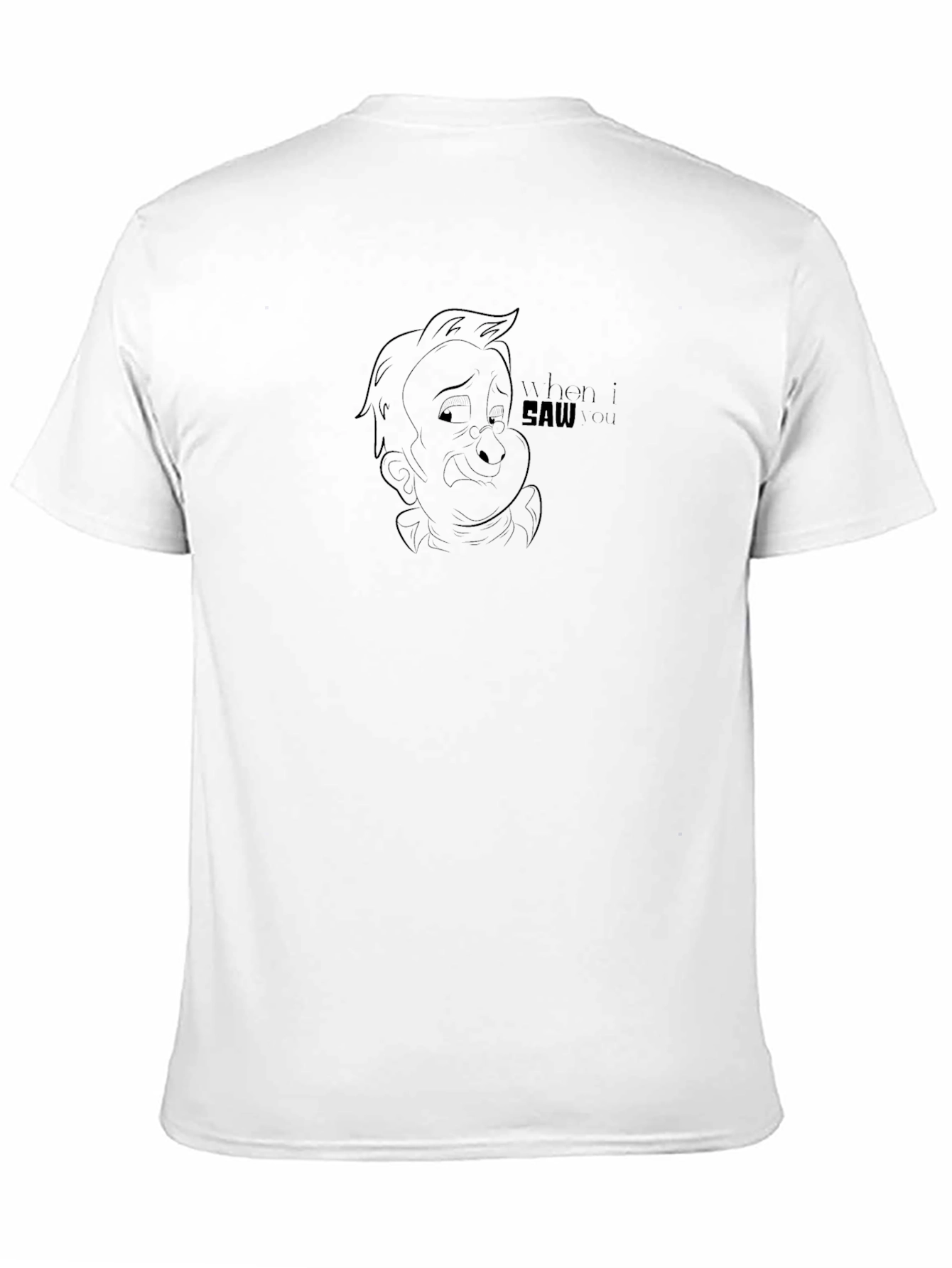 Mens Black Graphic Tee -  Funny Cartoon Design