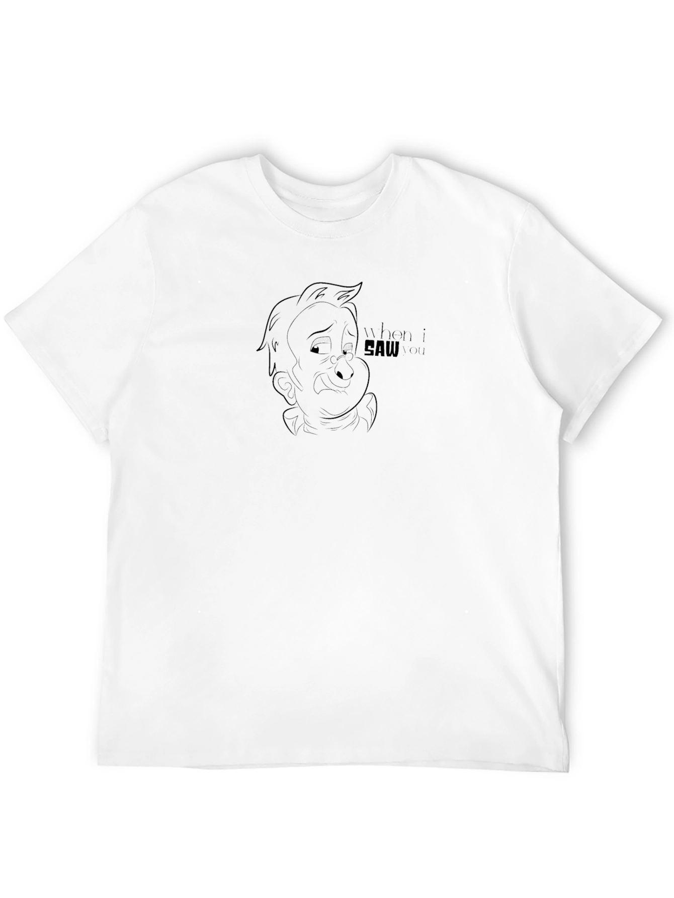 Mens Black Graphic Tee -  Funny Cartoon Design