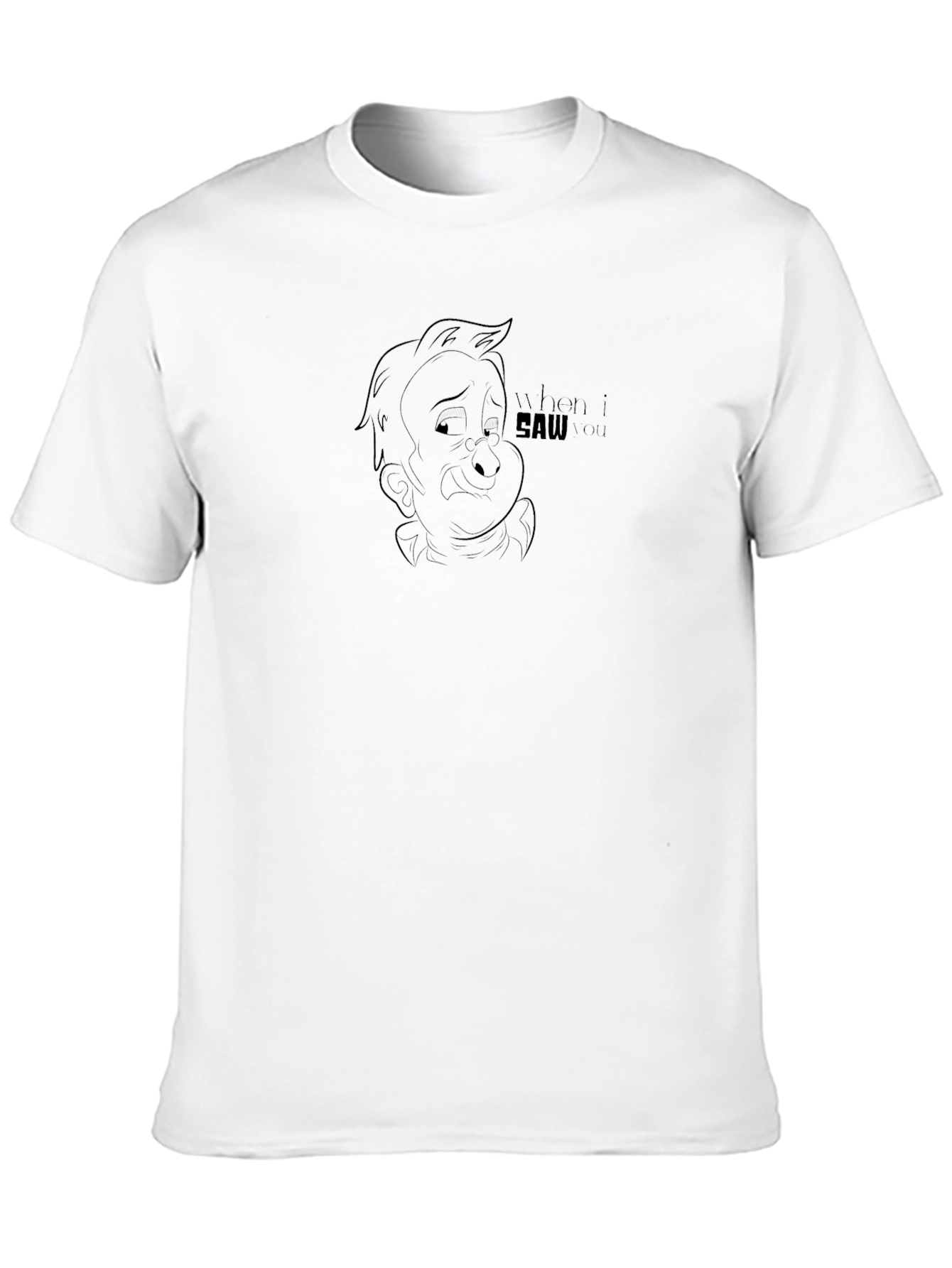 Mens Black Graphic Tee -  Funny Cartoon Design