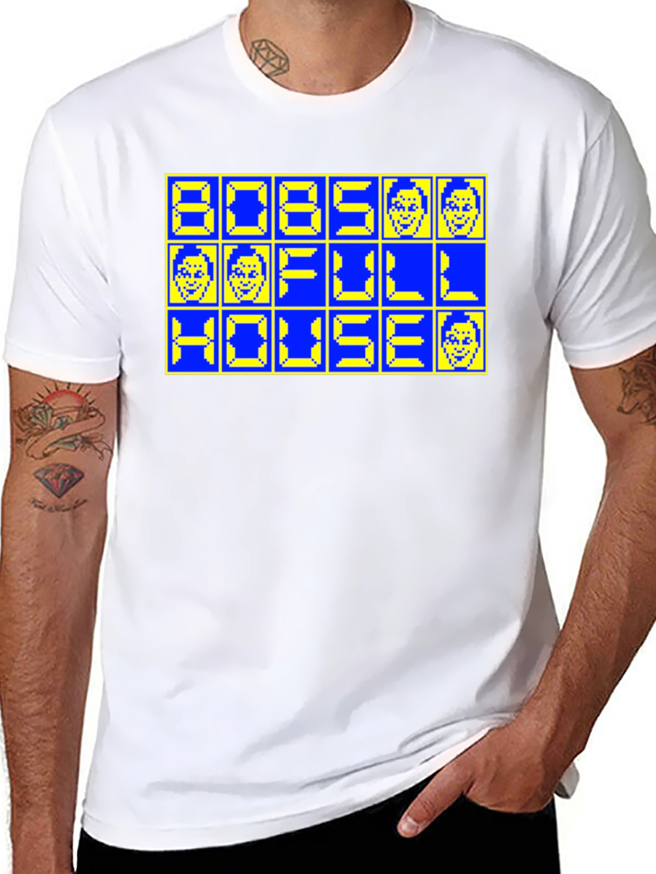 Retro 8-Bit Bobs Full House T-Shirt