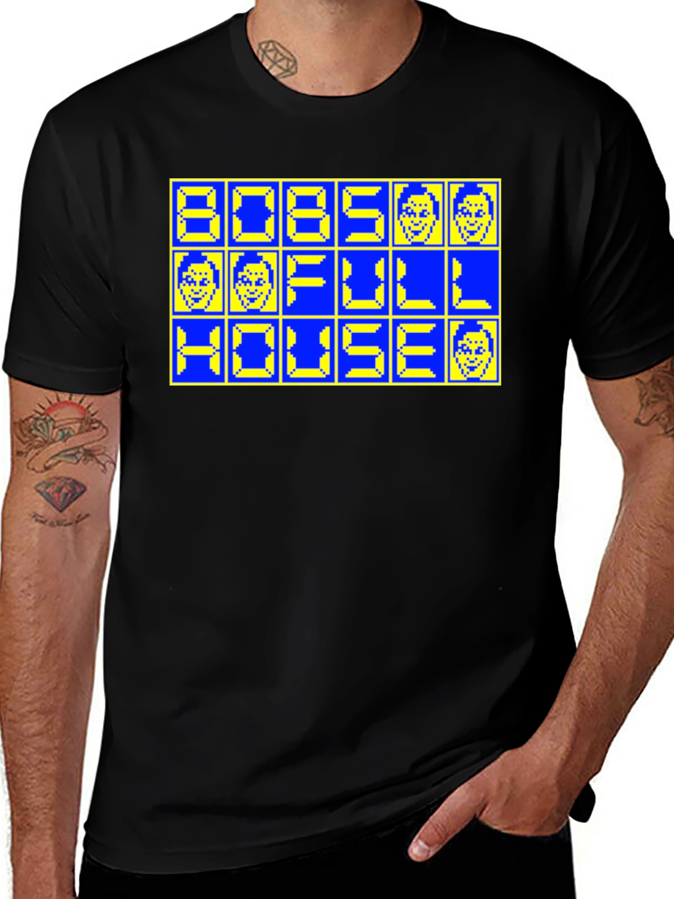 Retro 8-Bit Bobs Full House T-Shirt