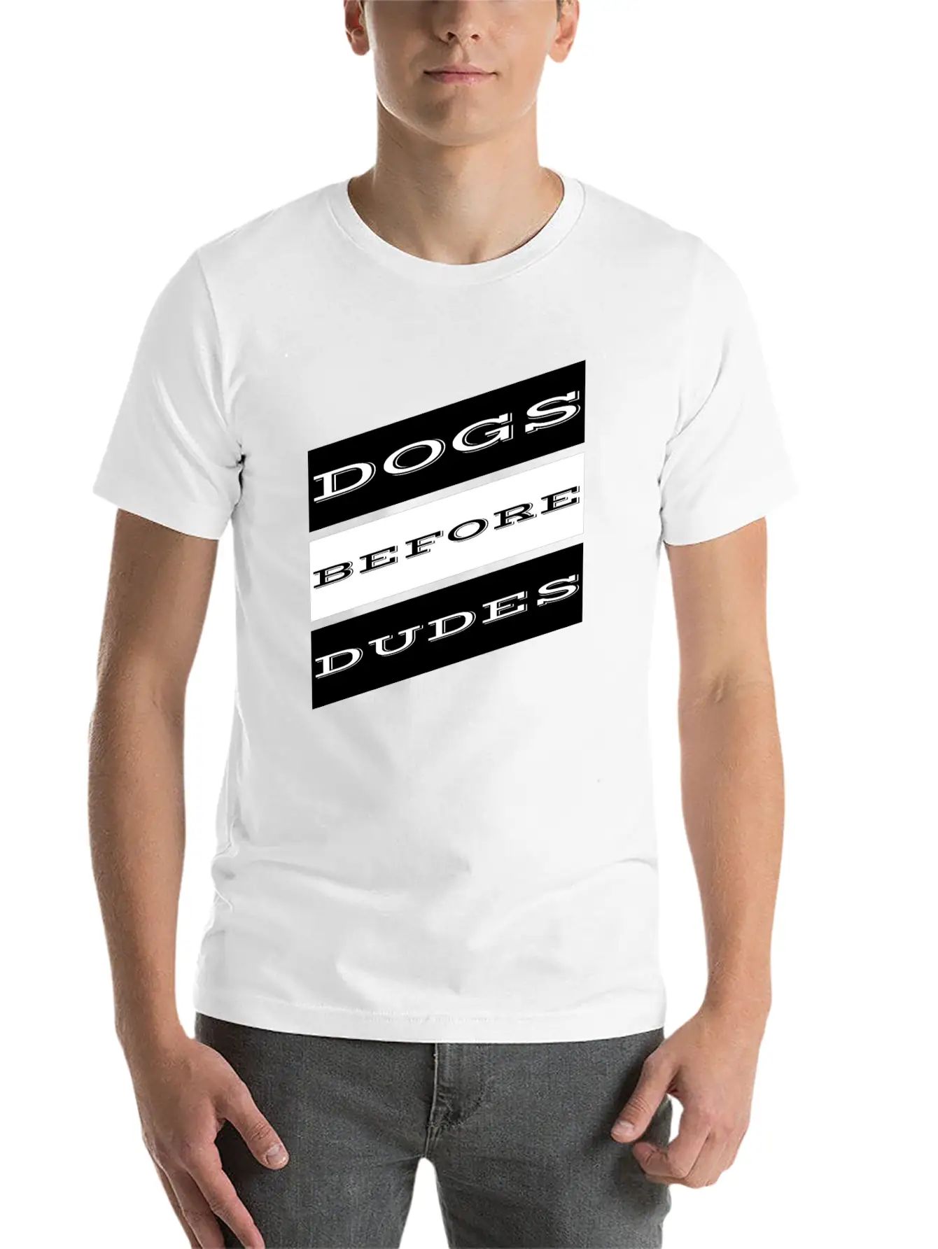 Dog - Dogs Before Dudes Unisex Casual T-Shirt – Clean Design For Daily Comfort