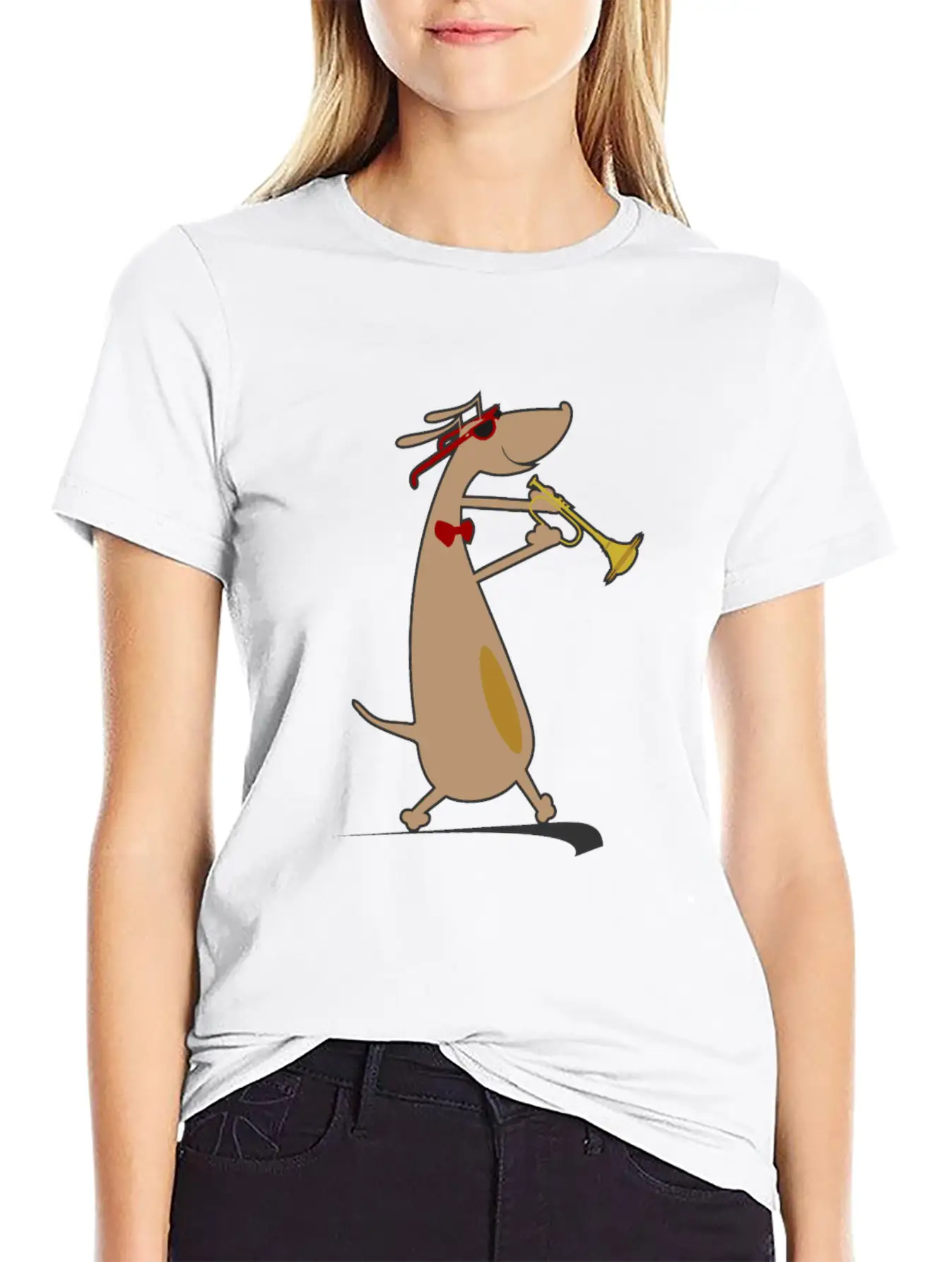 Dog Is Playing Trumpet Unisex Casual T-Shirt – Clean Design For Daily Comfort