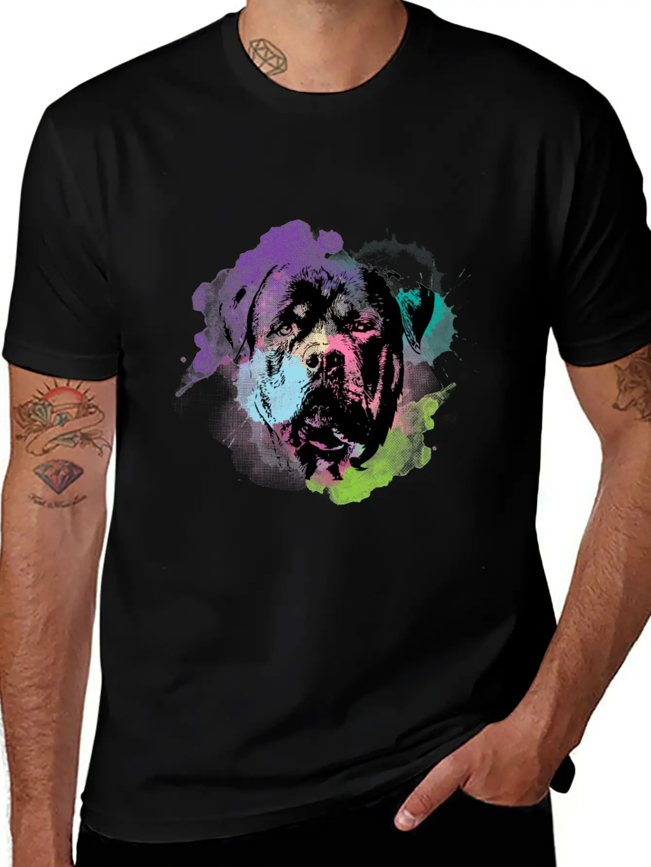 Dog Lover I Splash Art Rottweiler Unisex Casual T-Shirt – Clean Design For Daily Comfort