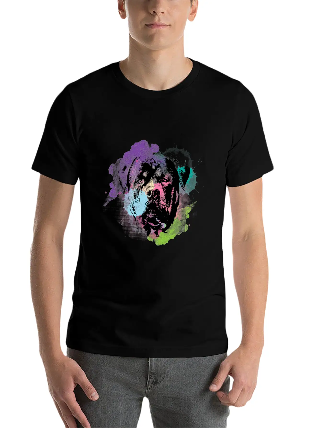 Dog Lover I Splash Art Rottweiler Unisex Casual T-Shirt – Clean Design For Daily Comfort