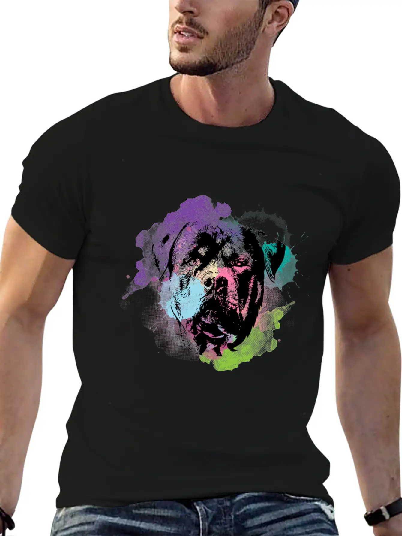 Dog Lover I Splash Art Rottweiler Unisex Casual T-Shirt – Clean Design For Daily Comfort