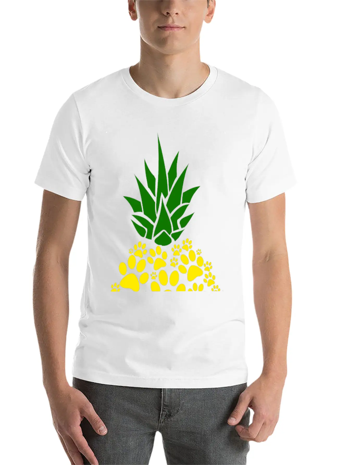 Dog Paw Pineapple Dog Lover Gift Unisex Casual T-Shirt – Clean Design For Daily Comfort