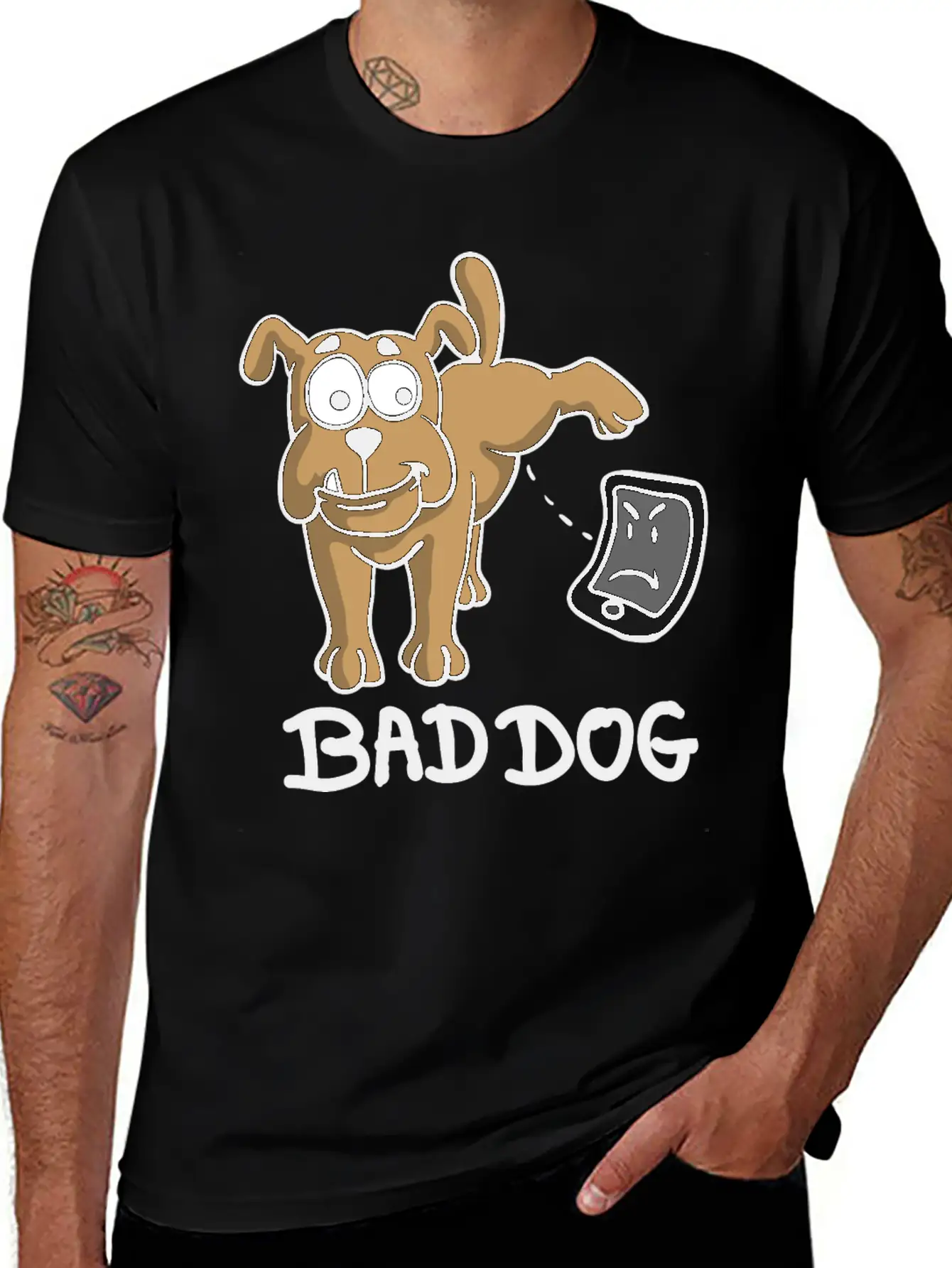 Dog Peeing On Phone Unisex Casual T-Shirt – Clean Design For Daily Comfort