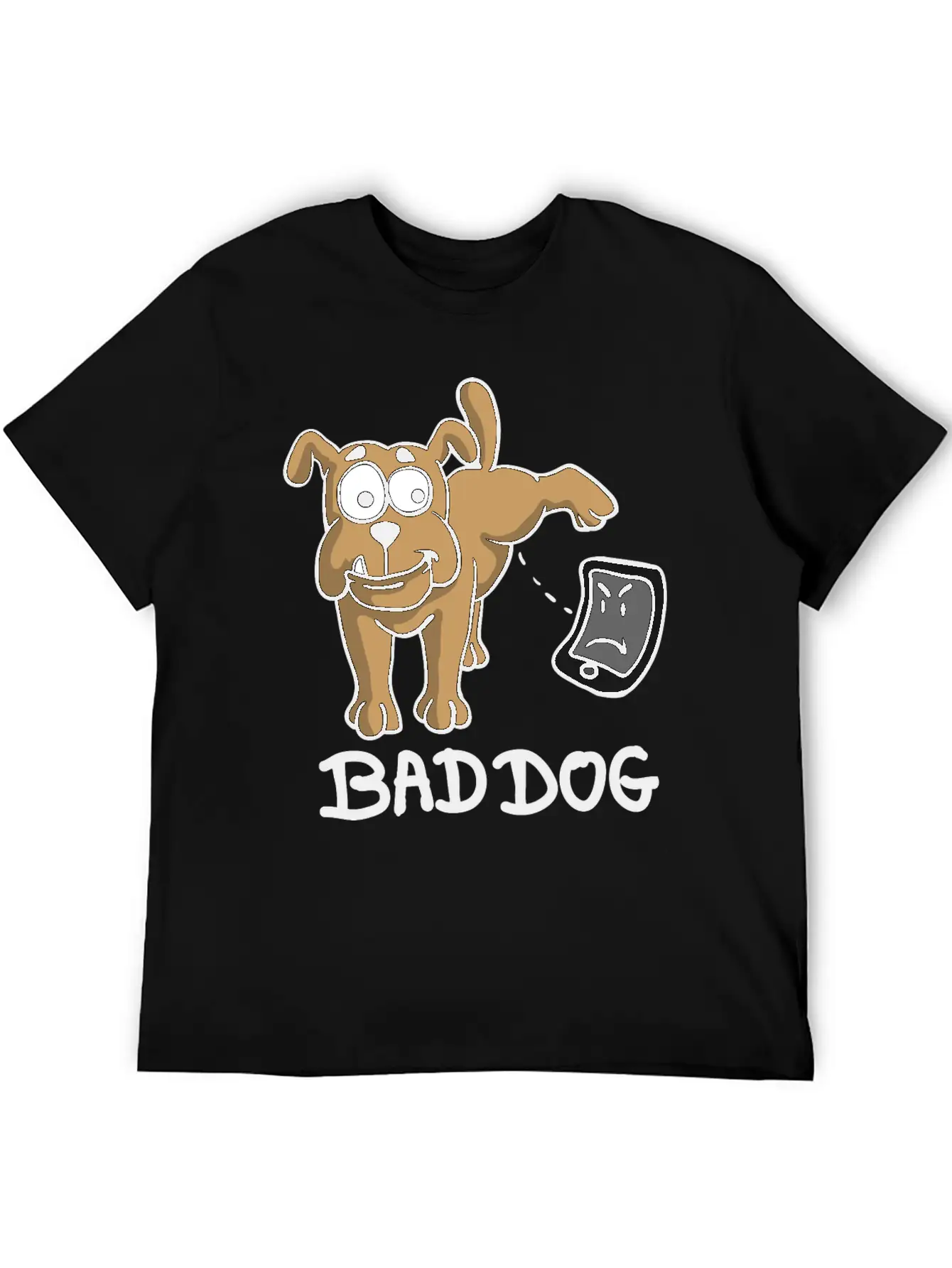 Dog Peeing On Phone Unisex Casual T-Shirt – Clean Design For Daily Comfort