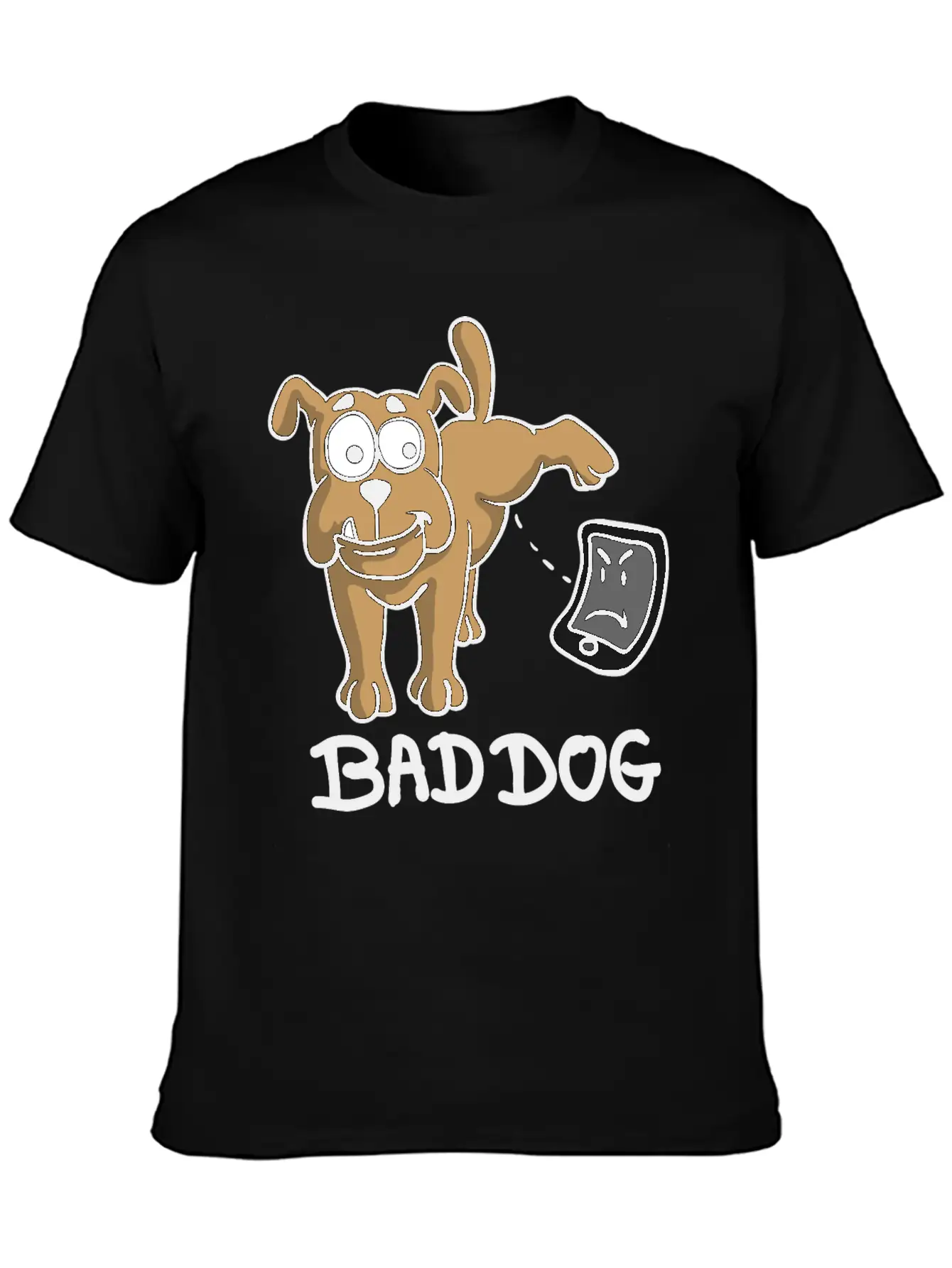 Dog Peeing On Phone Unisex Casual T-Shirt – Clean Design For Daily Comfort