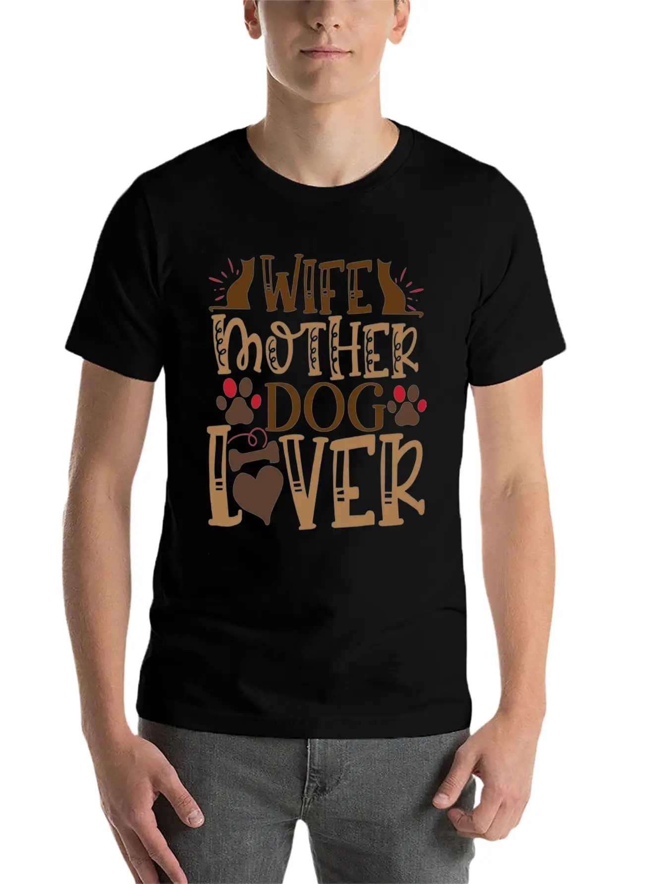 Dog Saying Wife Mother Dog Lover Unisex Casual T-Shirt – Clean Design For Daily Comfort