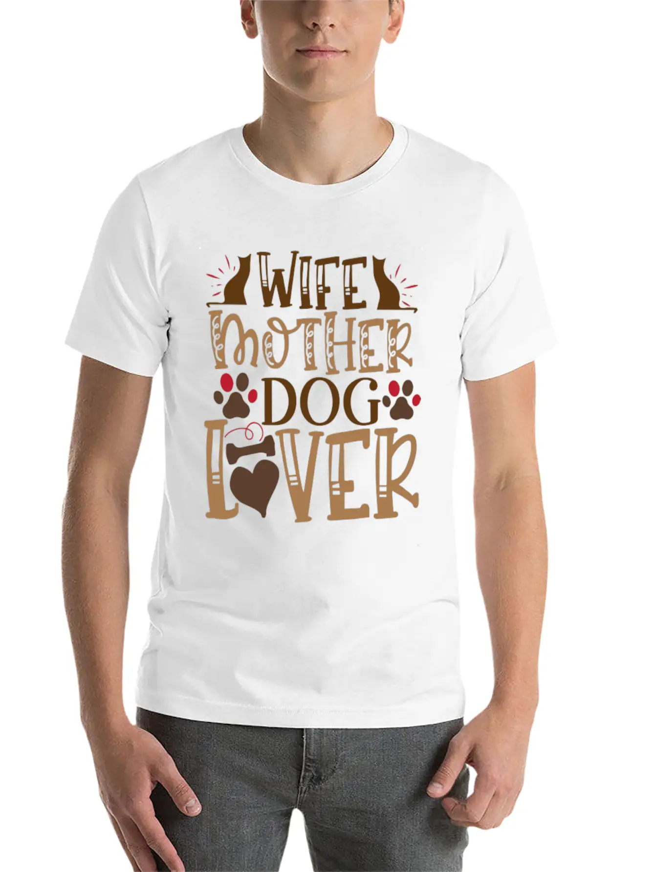 Dog Saying Wife Mother Dog Lover Unisex Casual T-Shirt – Clean Design For Daily Comfort