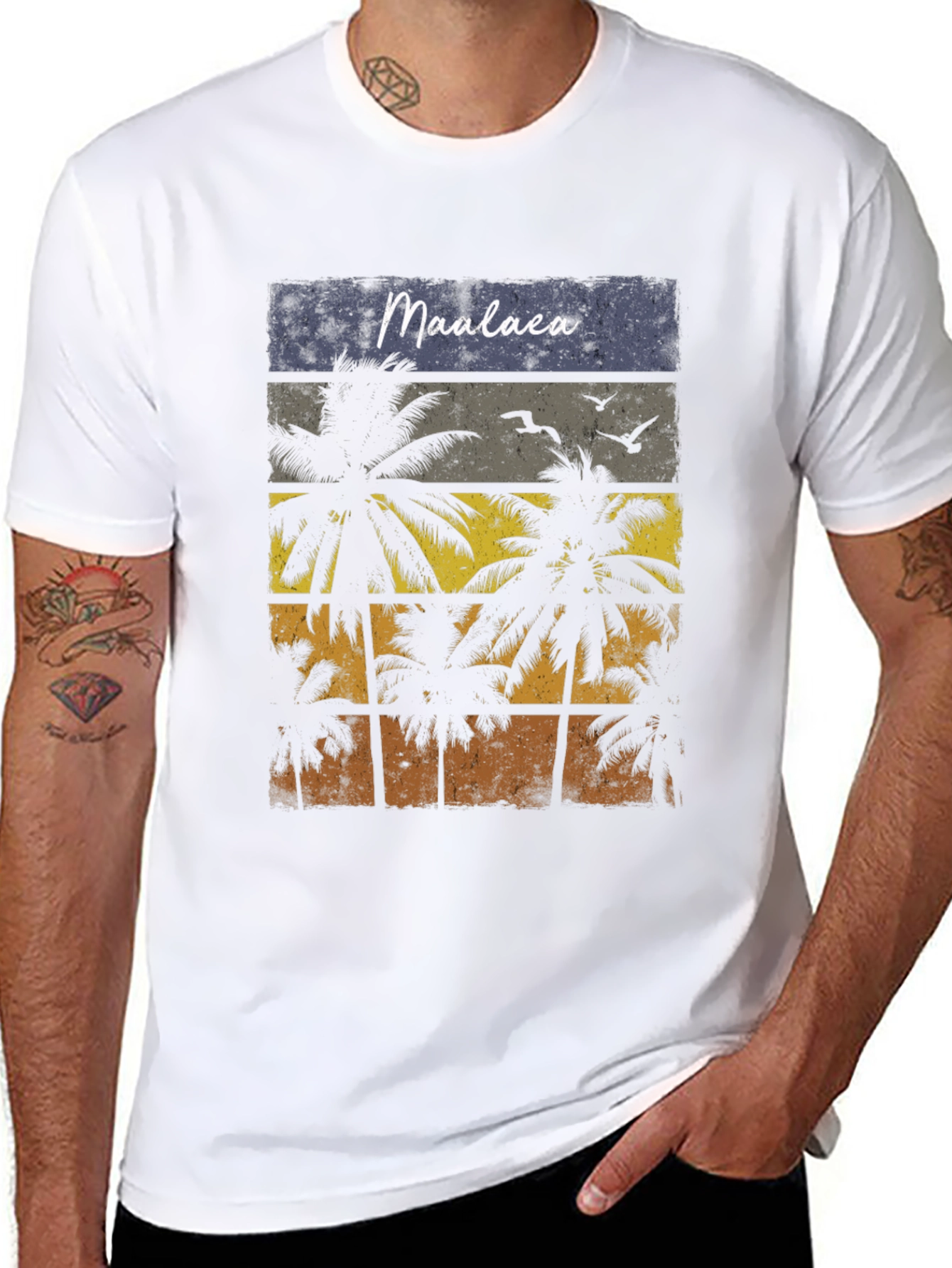 Maalaea Retro Palm Tree Graphic Tee