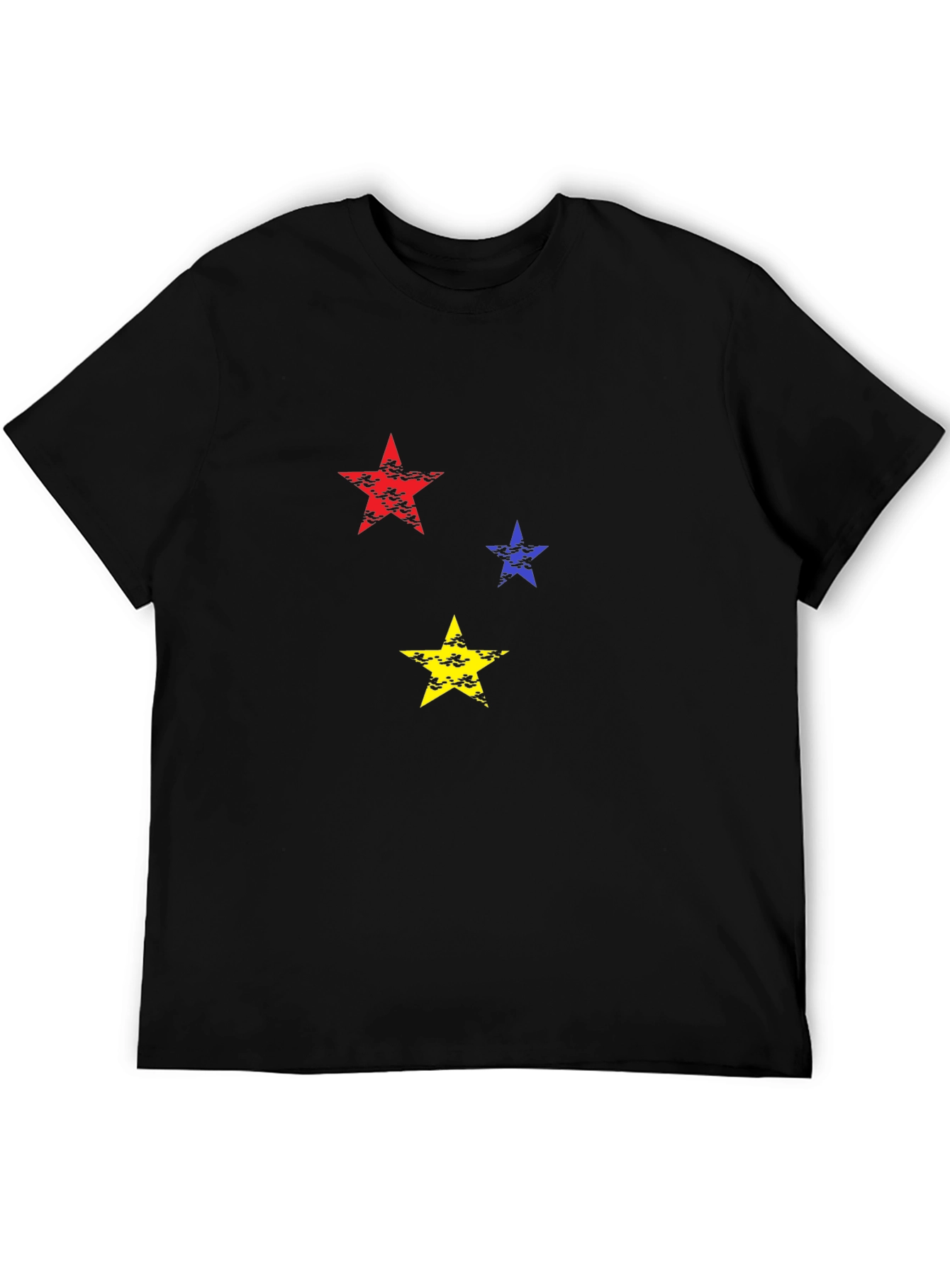 Mens Black T-Shirt with Star Graphic