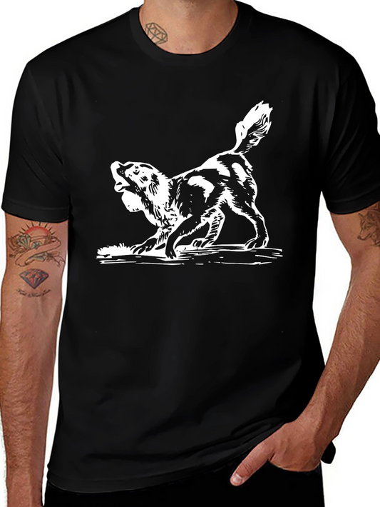 Dog Graphic T-Shirt - Black Canine Print