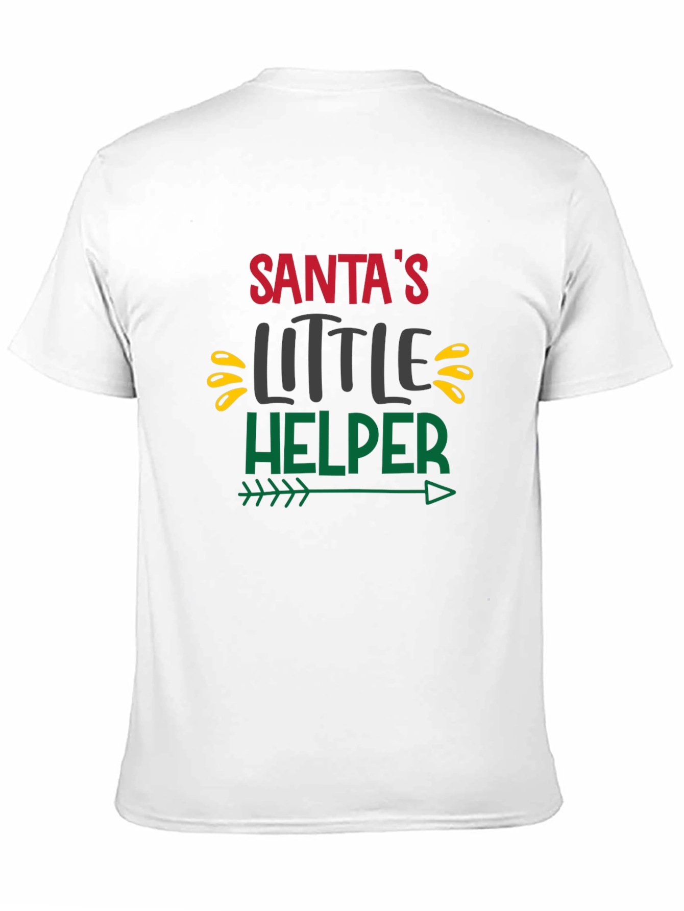 Santas Little Helper Black Graphic T-Shirt