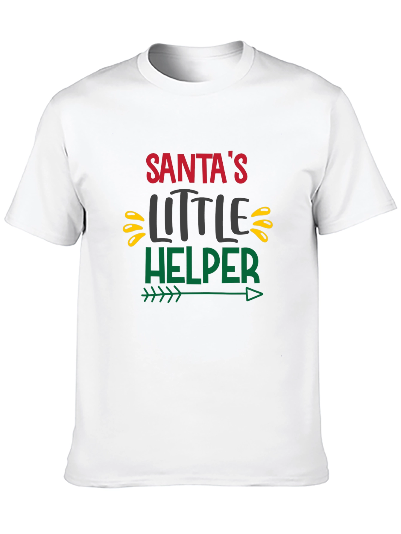 Santas Little Helper Black Graphic T-Shirt