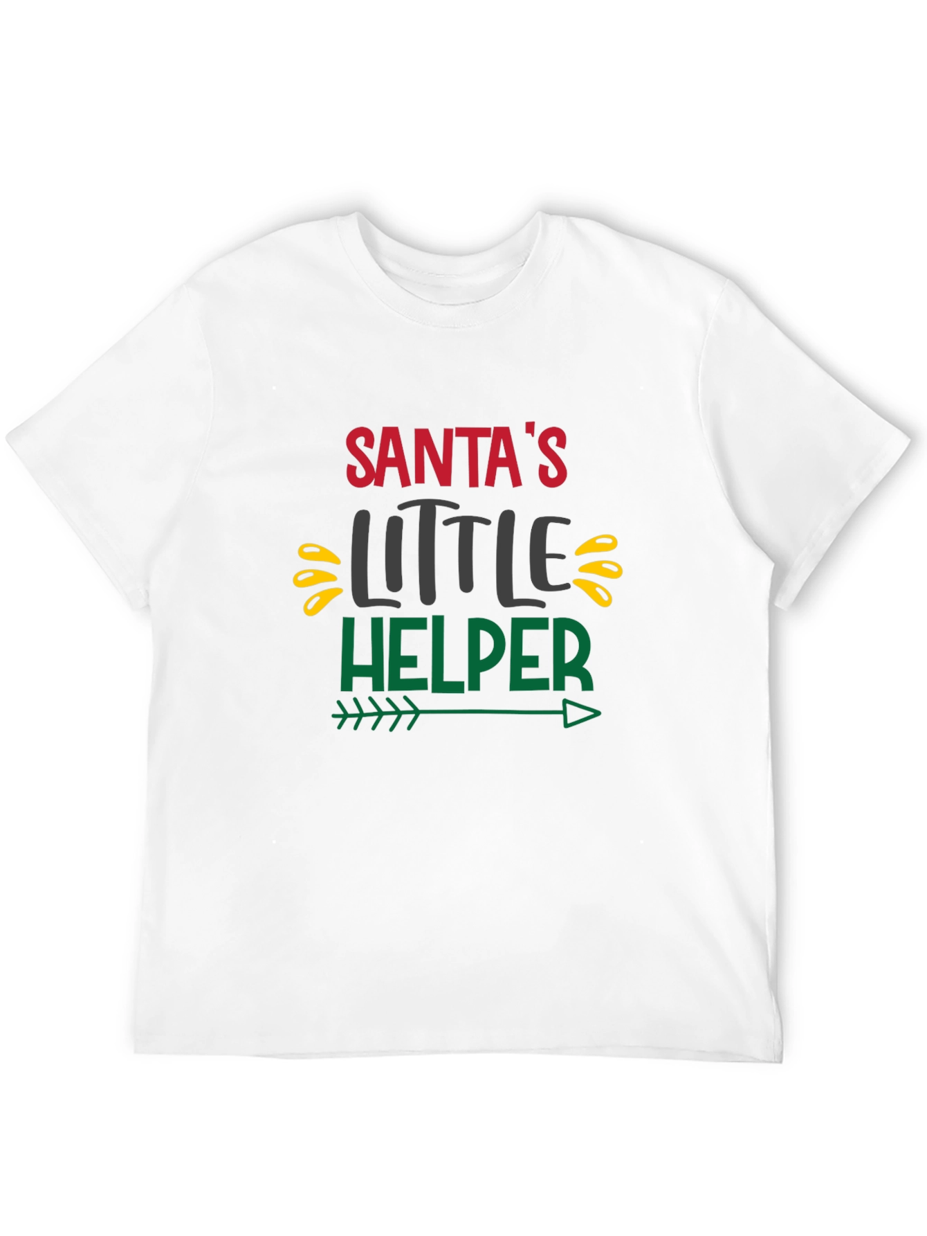 Santas Little Helper Black Graphic T-Shirt