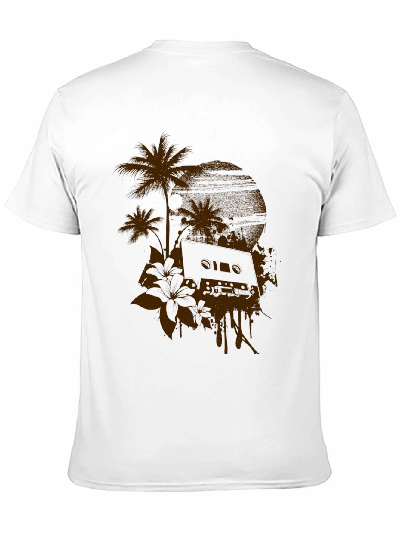 Retro Sunset Cassette Black Graphic Tee