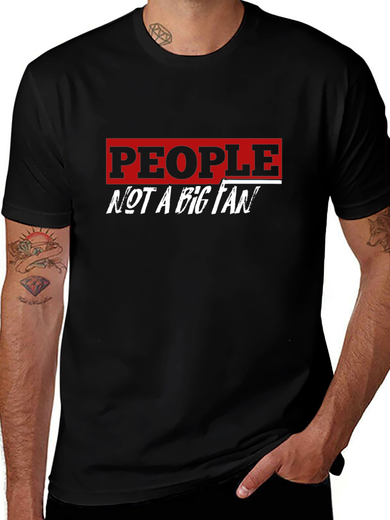 People Not A Big Fan Graphic Tee - Black