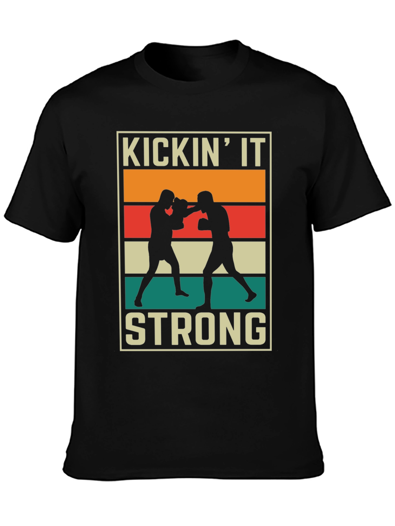 KICKIN IT STRONG Graphic T-Shirt Boxing Design