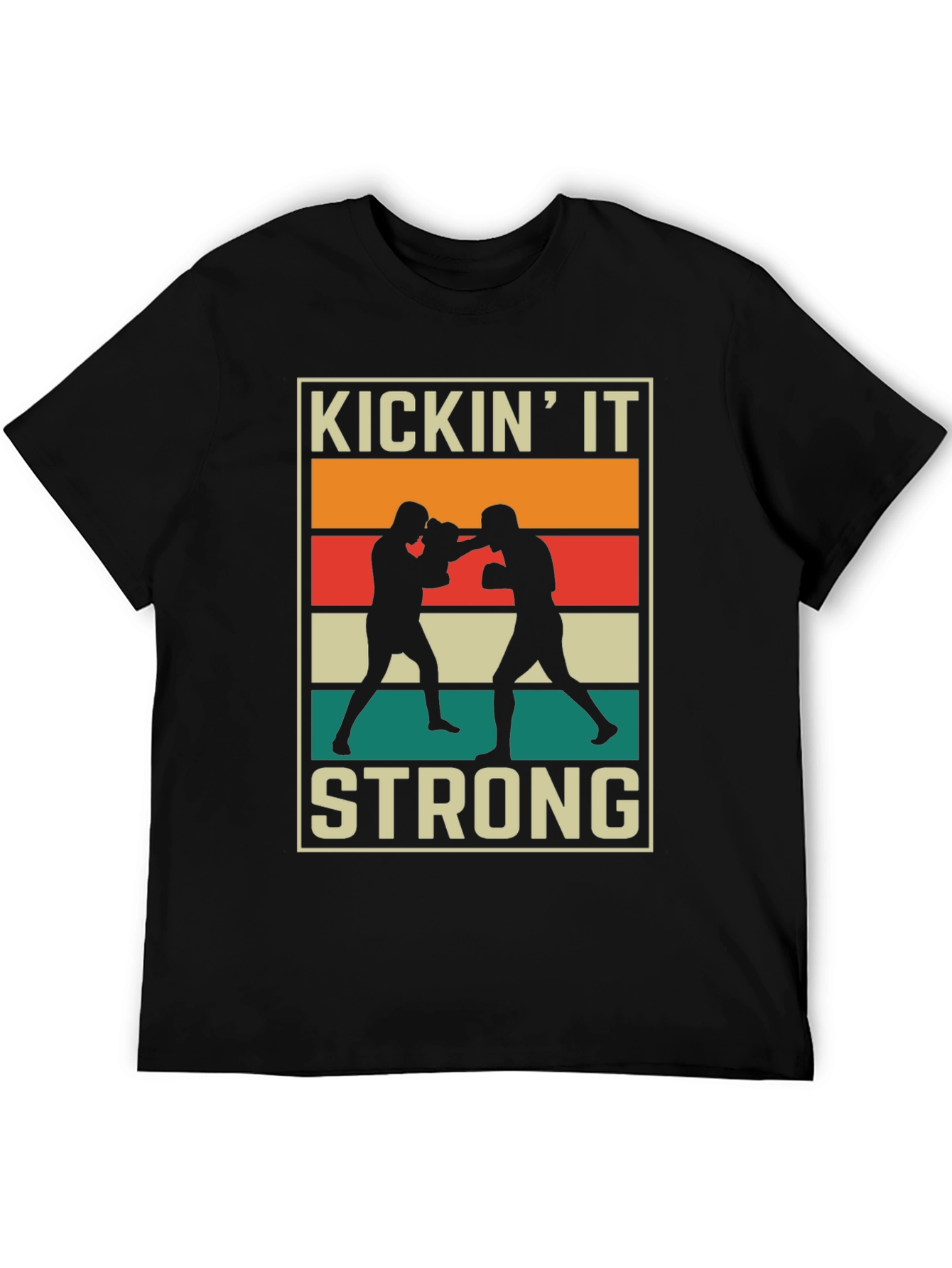 KICKIN IT STRONG Graphic T-Shirt Boxing Design
