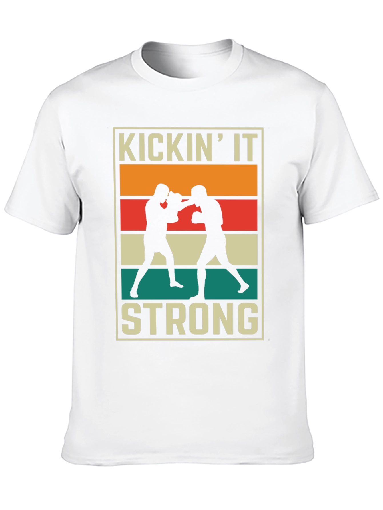 KICKIN IT STRONG Graphic T-Shirt Boxing Design