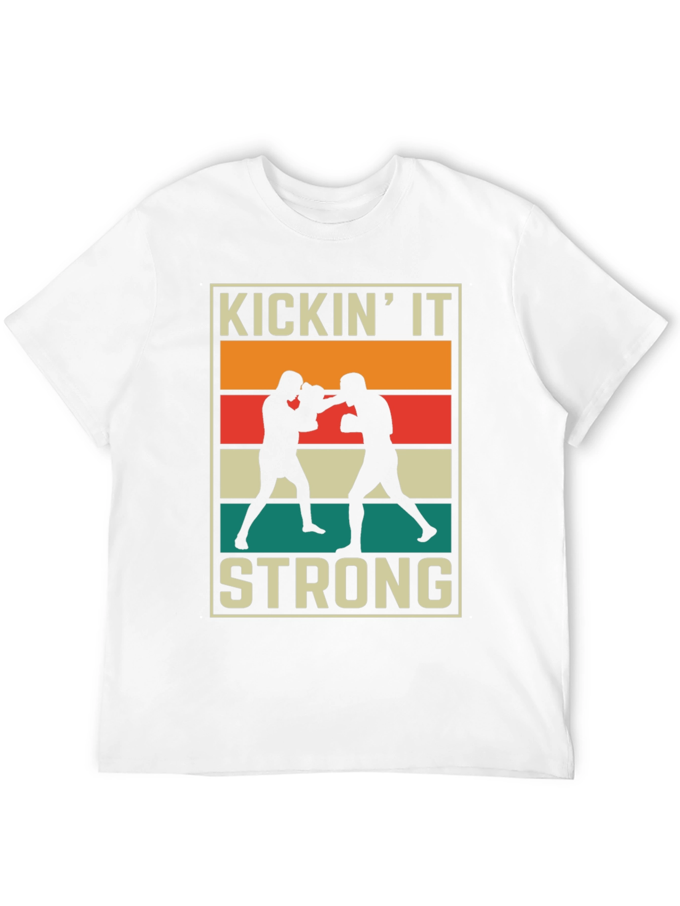 KICKIN IT STRONG Graphic T-Shirt Boxing Design