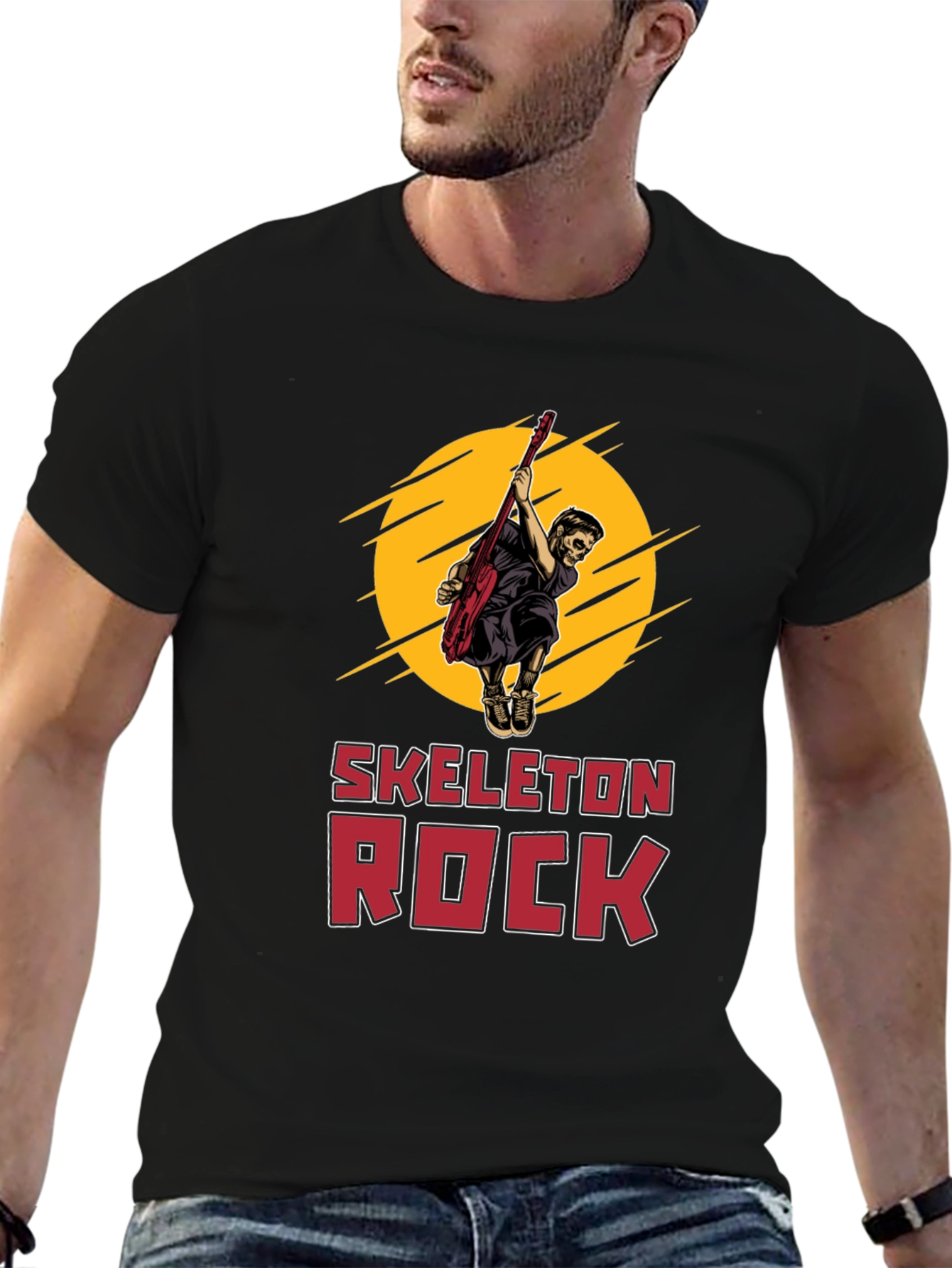 Skeleton Rock Graphic Tee - Black T-Shirt