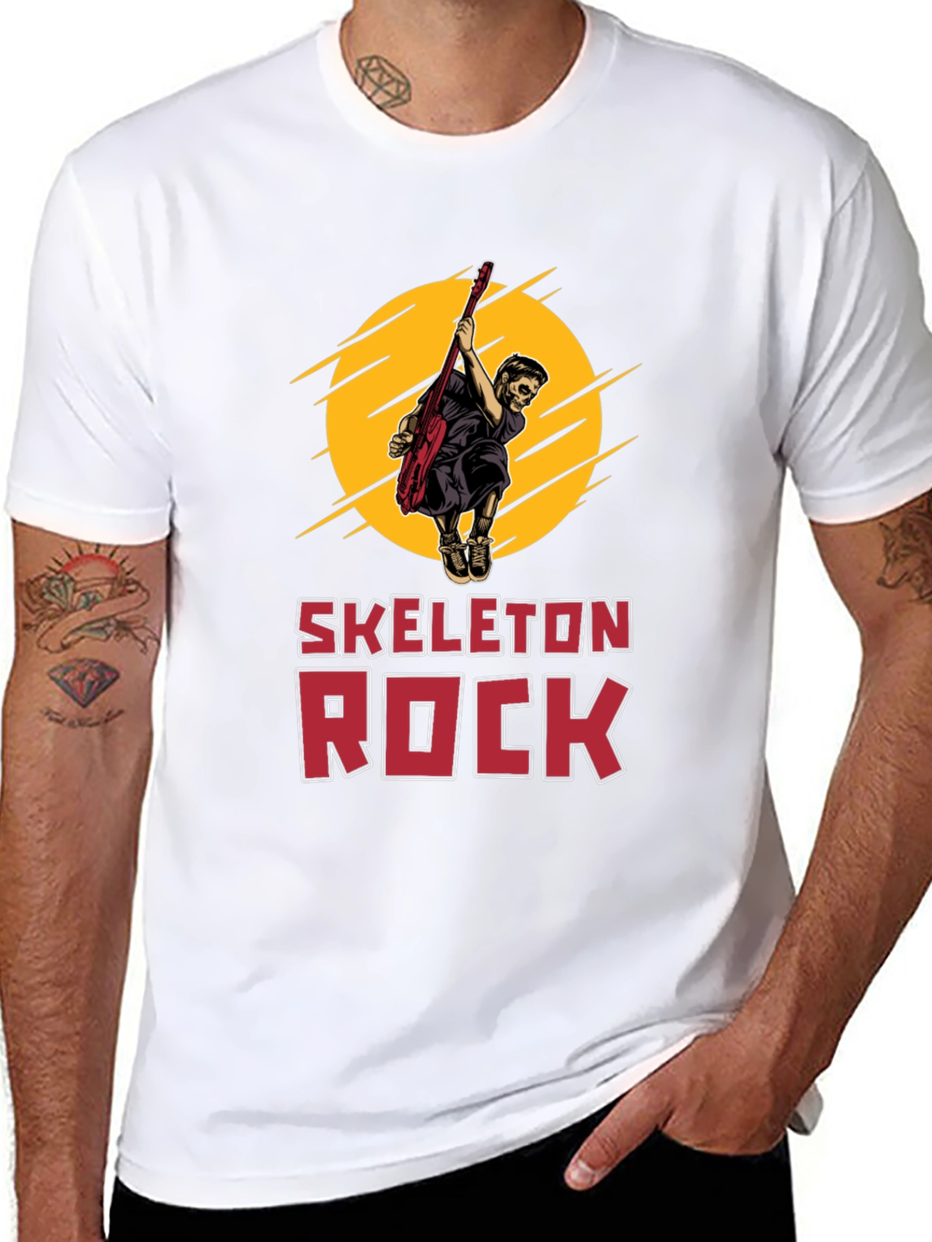 Skeleton Rock Graphic Tee - Black T-Shirt