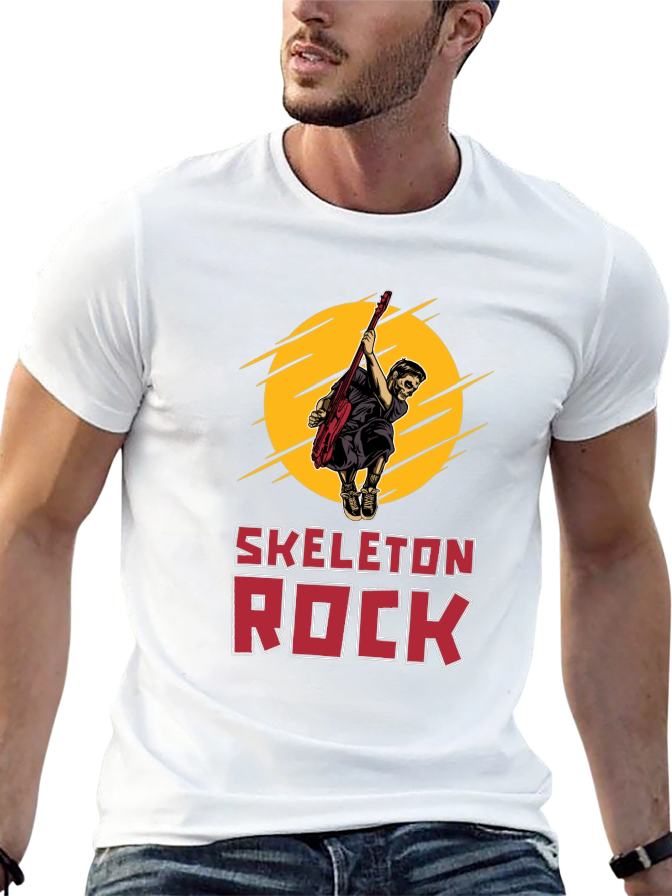 Skeleton Rock Graphic Tee - Black T-Shirt