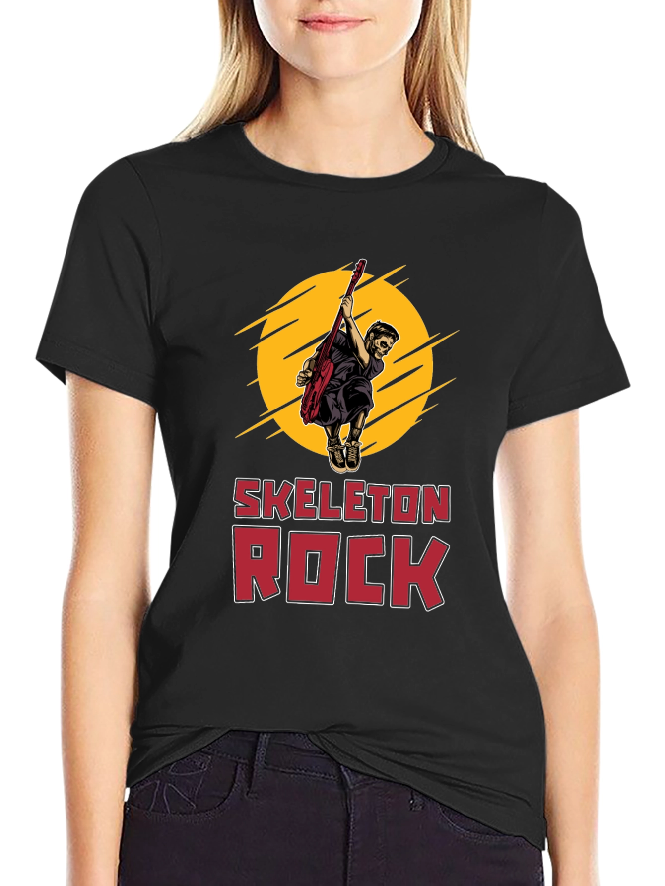 Skeleton Rock Graphic Tee - Black T-Shirt