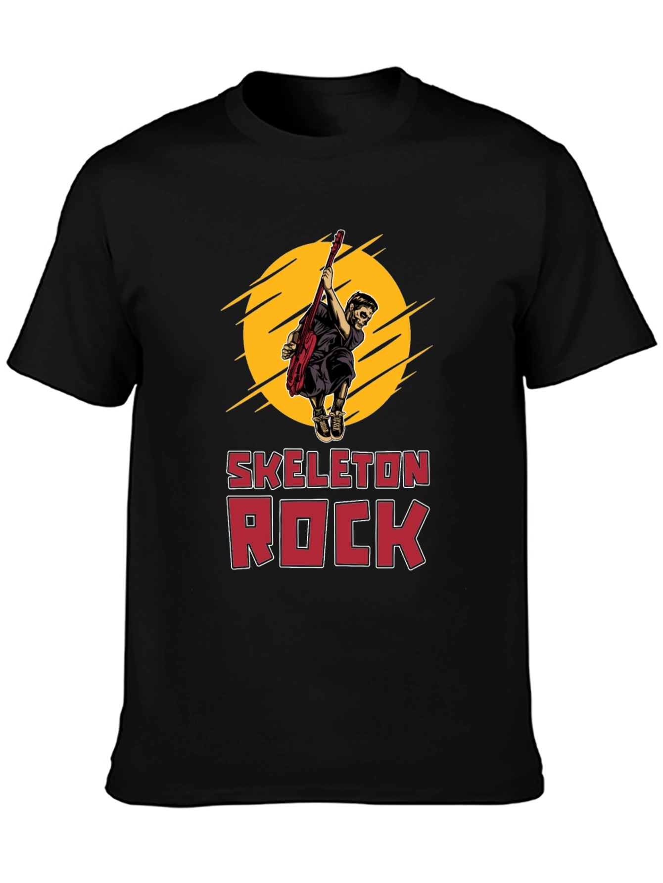 Skeleton Rock Graphic Tee - Black T-Shirt