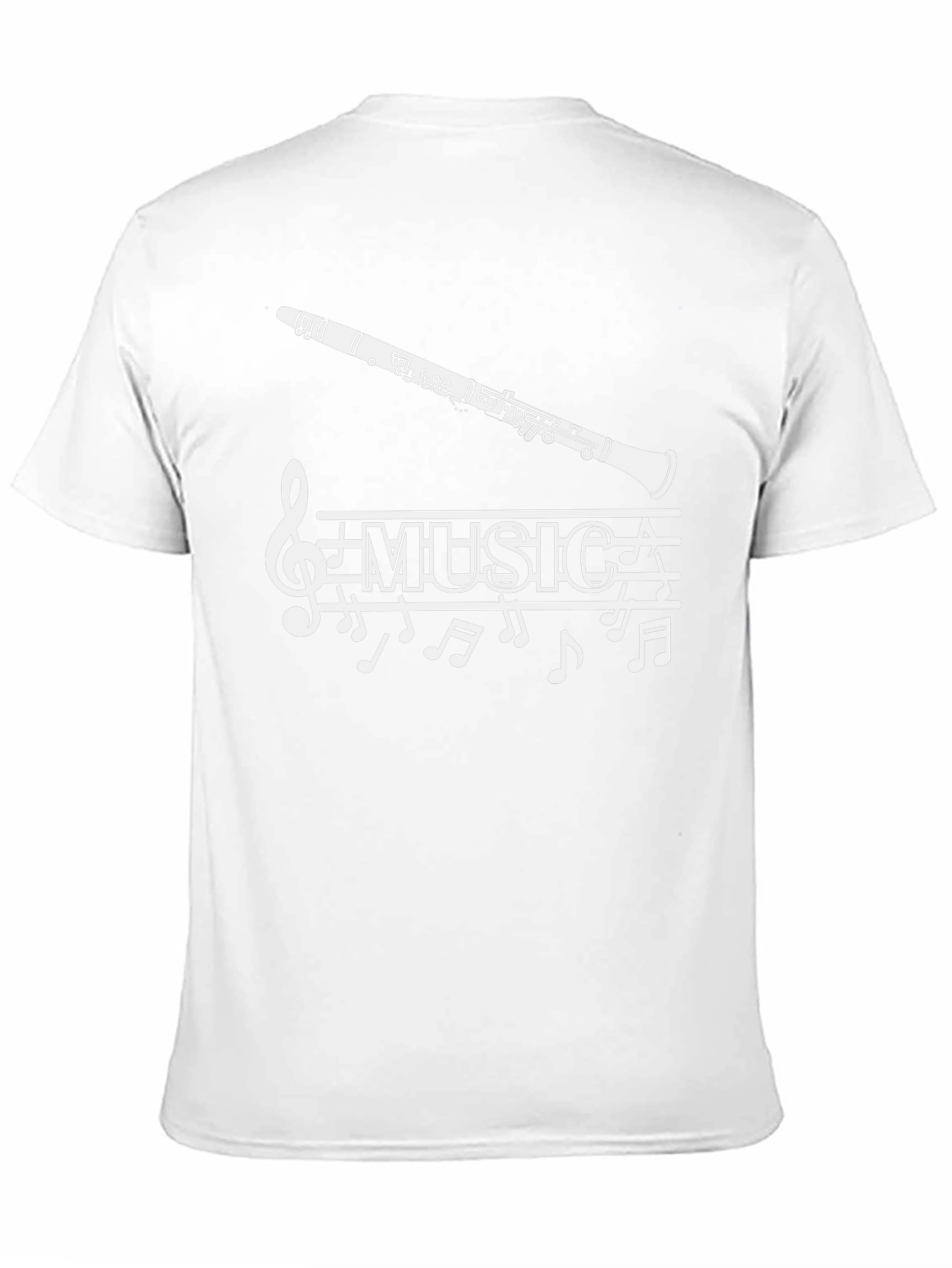 Music T-Shirt: Clarinet & Notes Design