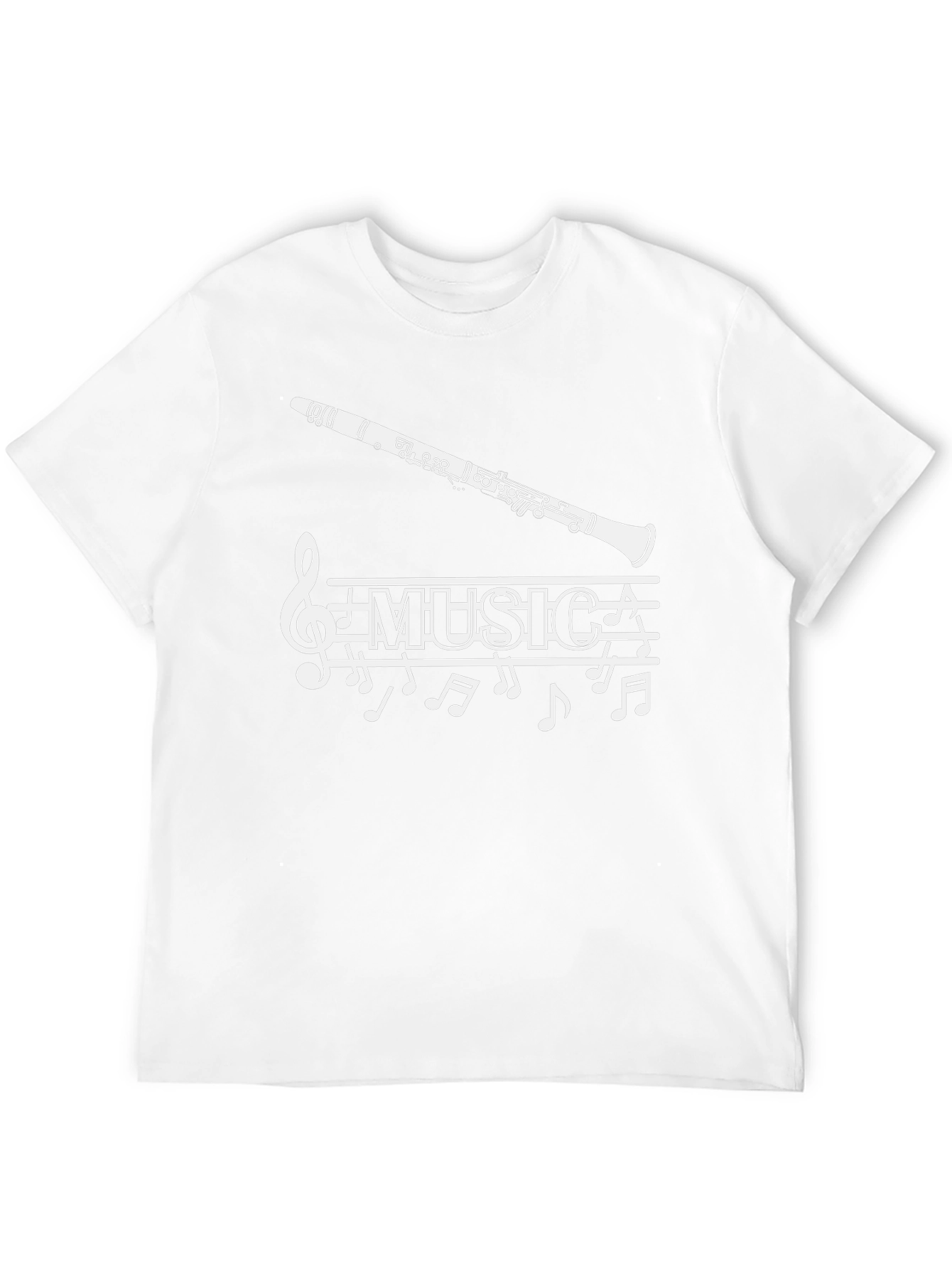 Music T-Shirt: Clarinet & Notes Design
