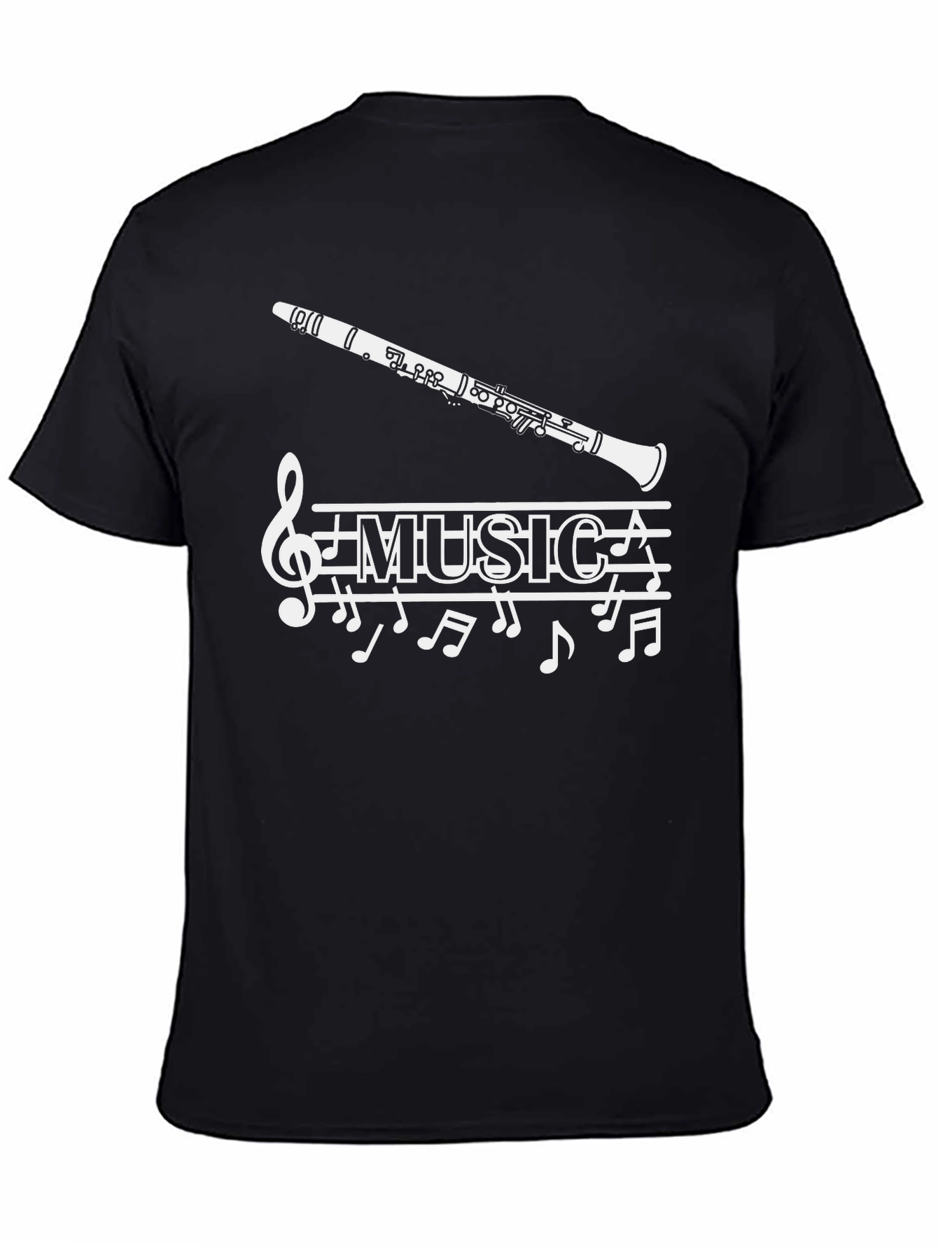 Music T-Shirt: Clarinet & Notes Design