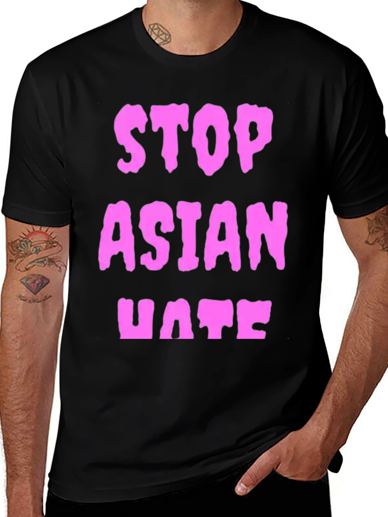 Stop Asian Hate Black Graphic Tee